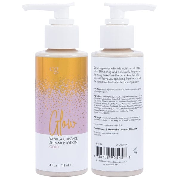 CG Lubes GLOW Gold Shimmer Lotion - Gold 4oz | 118mL