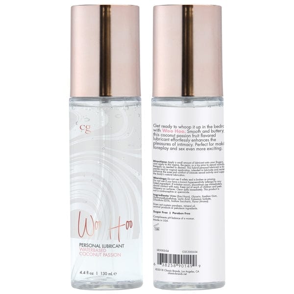 CG Lubes WOO HOO Water based Personal Lubricant - Coconut Passion 4.4oz | 130mL