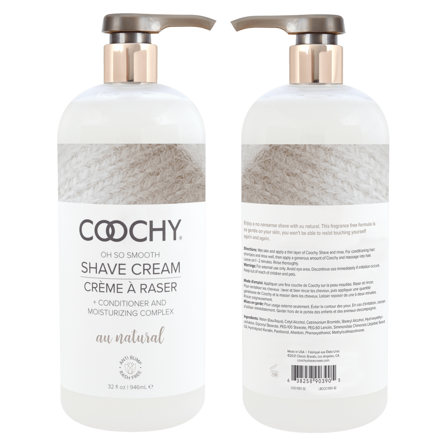Coochy Lubes Shave Cream - Au Natural 32oz | 946mL