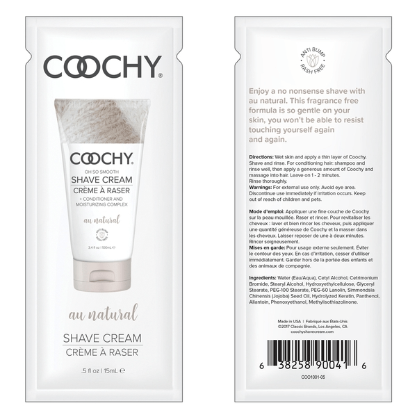 Coochy Other Default Shave Cream Au Natural 0.5 fl oz | 15mL - FOIL
