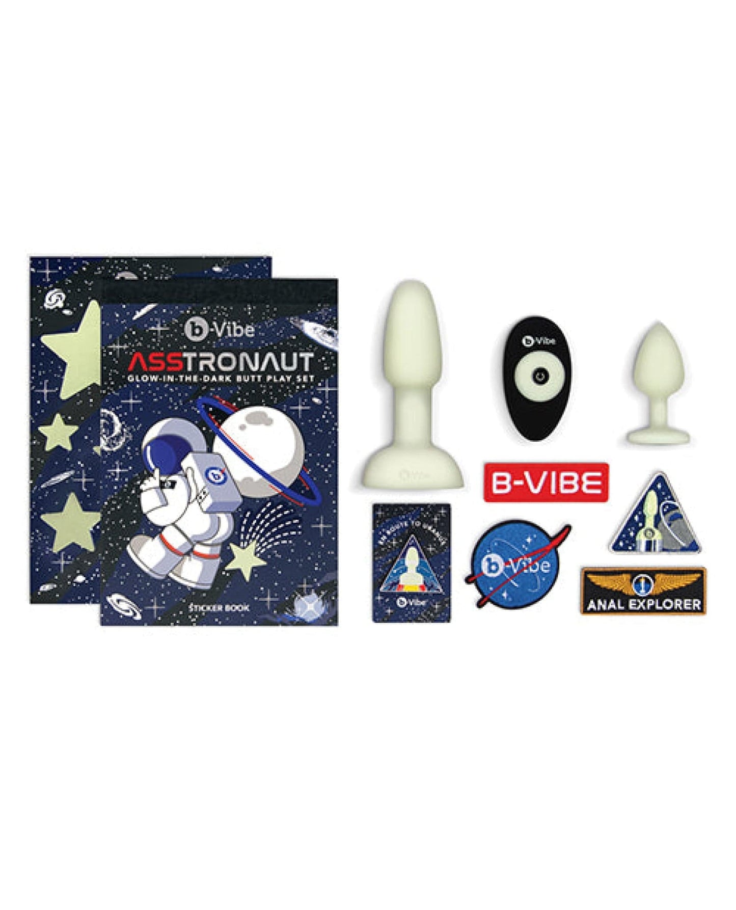 Doll Authority Anal Products B-vibe Asstronaut Butt Play Set - Glow In The Dark