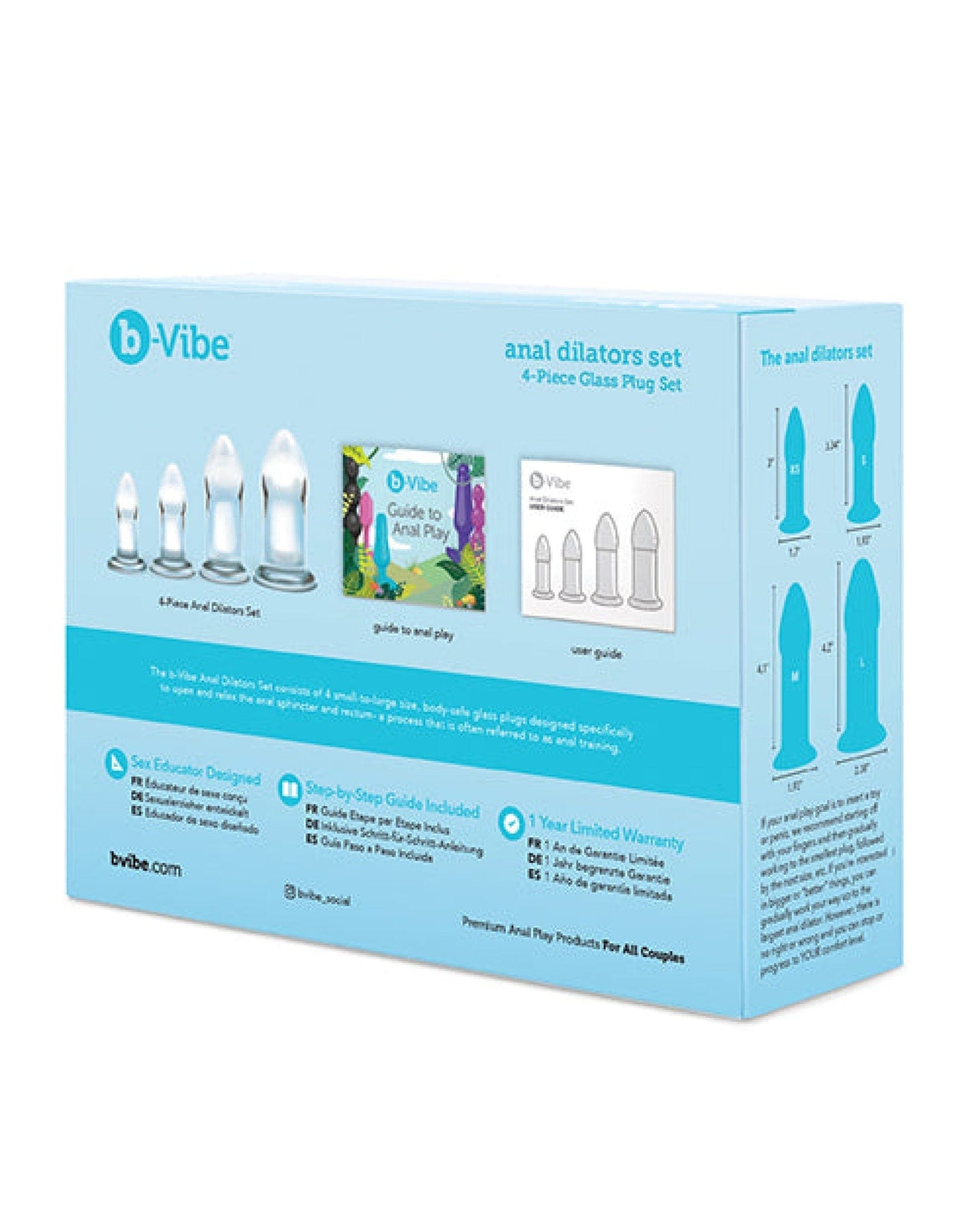 Doll Authority Anal Products B-vibe Glass Anal Dilator 4 Pc Set
