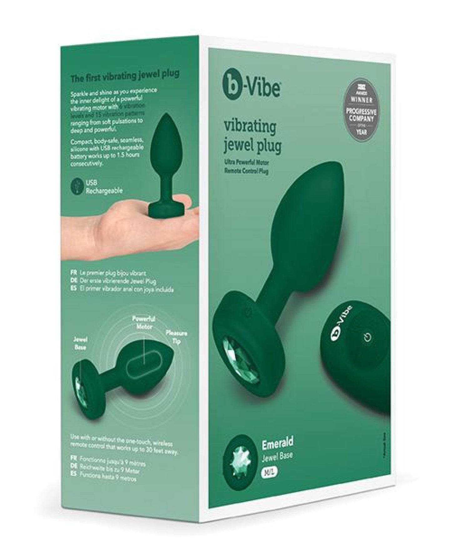 Doll Authority Anal Products Emerald / Medium/Large B-vibe Remote Control Vibrating Jewels