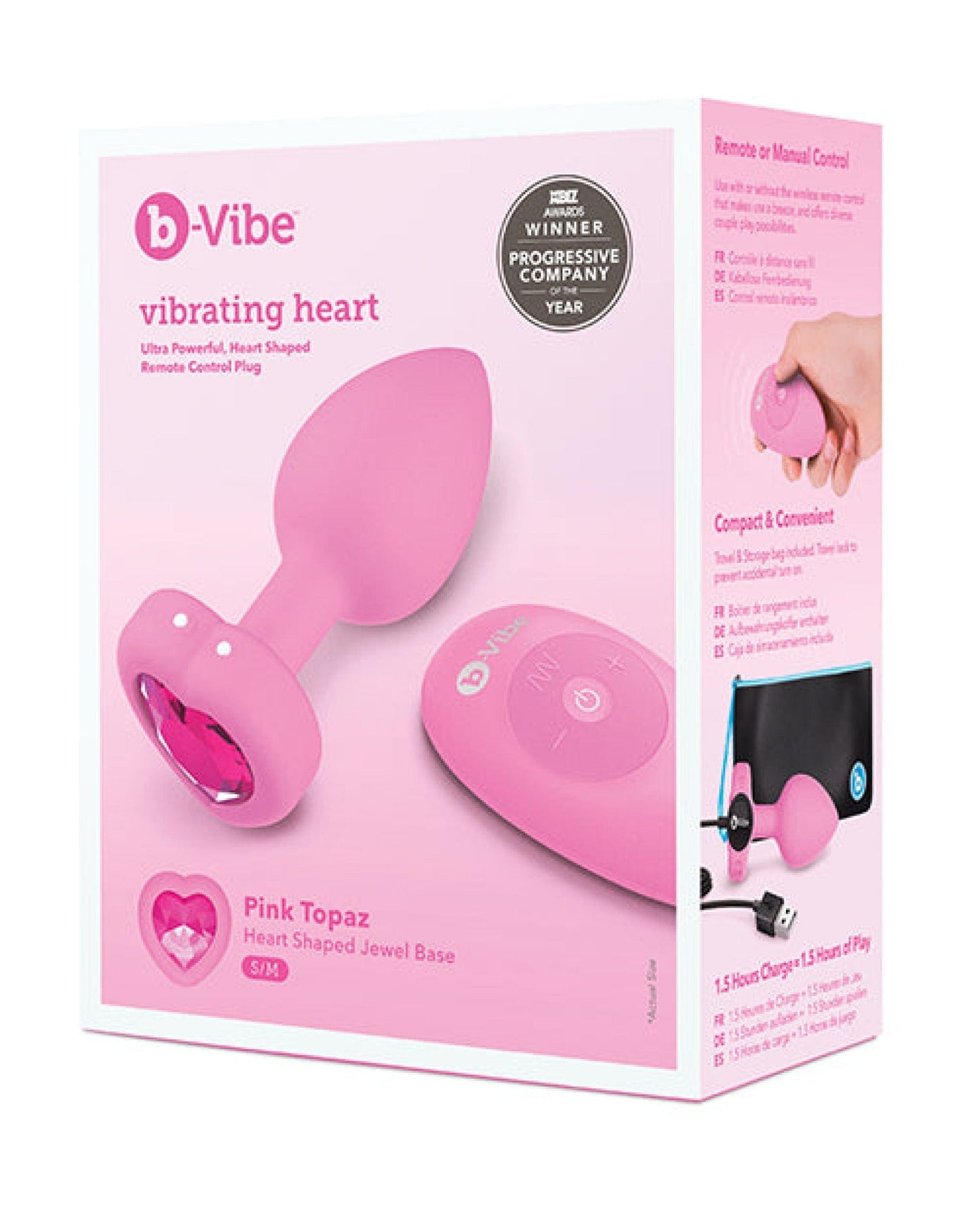 Doll Authority Anal Products Pink / Small/Medium B-vibe Vibrating Heart Plug