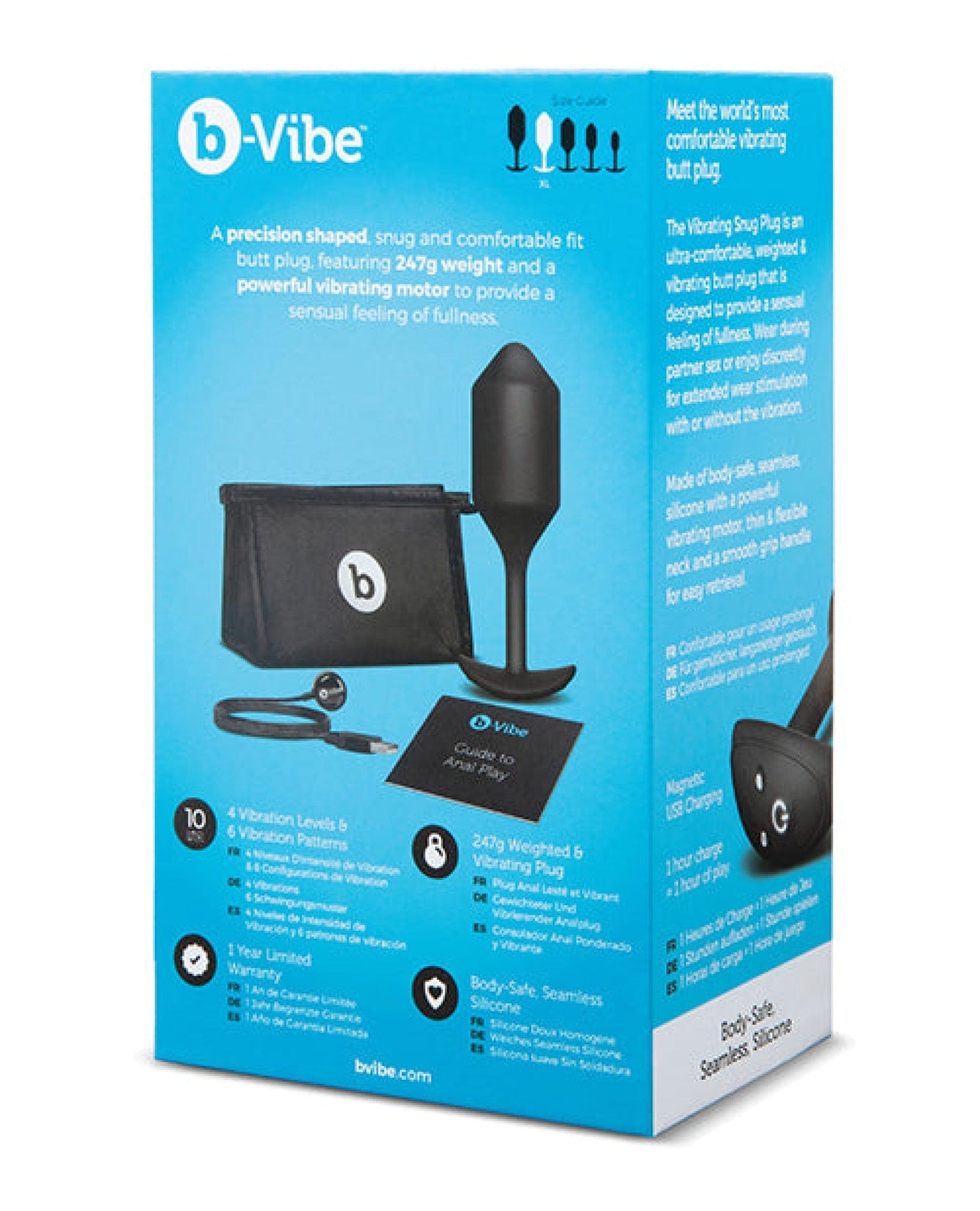 Doll Authority Anal Products B-vibe Vibrating Weighted Snug Plug Xl - 247 G Black