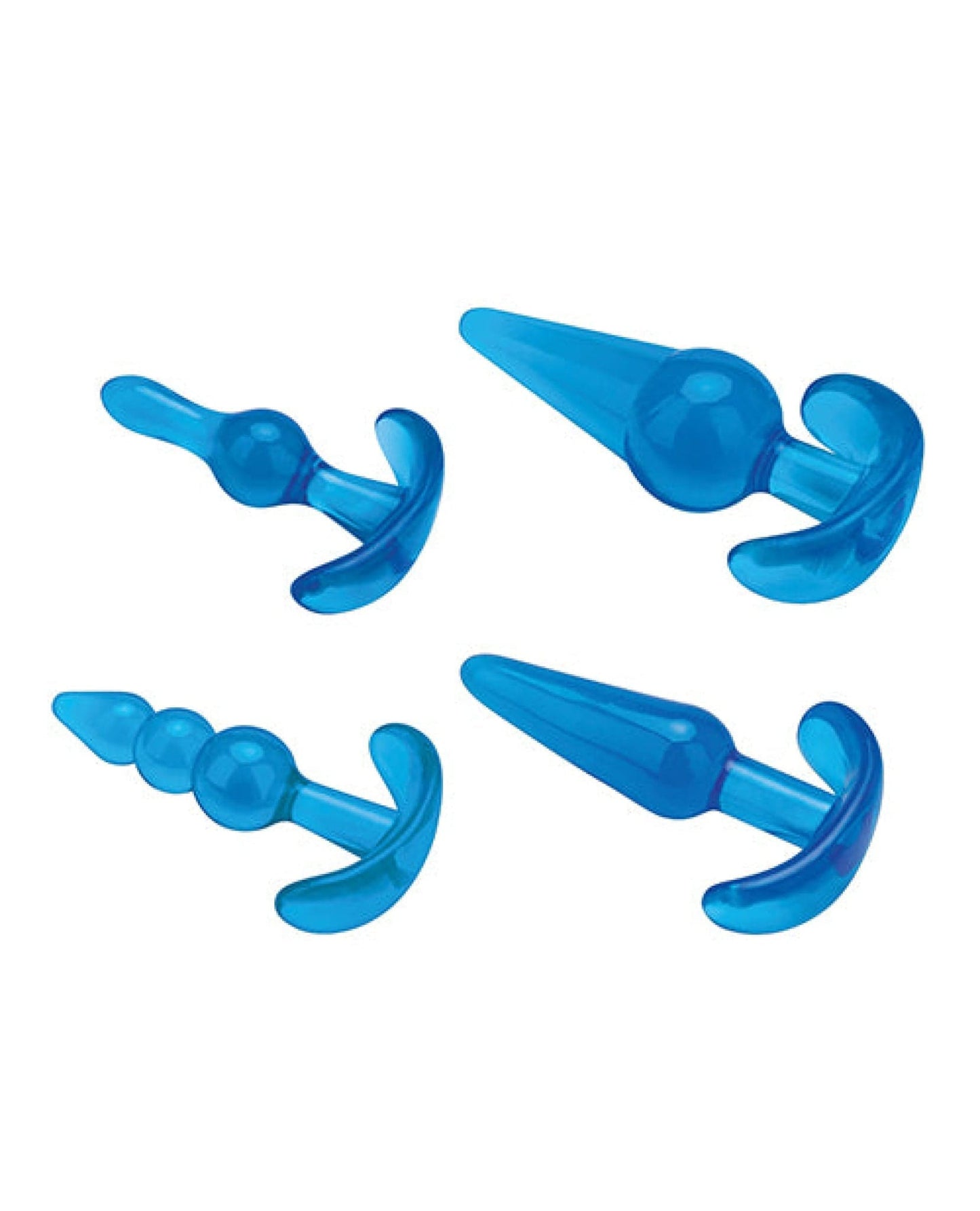 Doll Authority Anal Products Blue Line C & B 4 Pc Anal Training Set - Jelly Blue