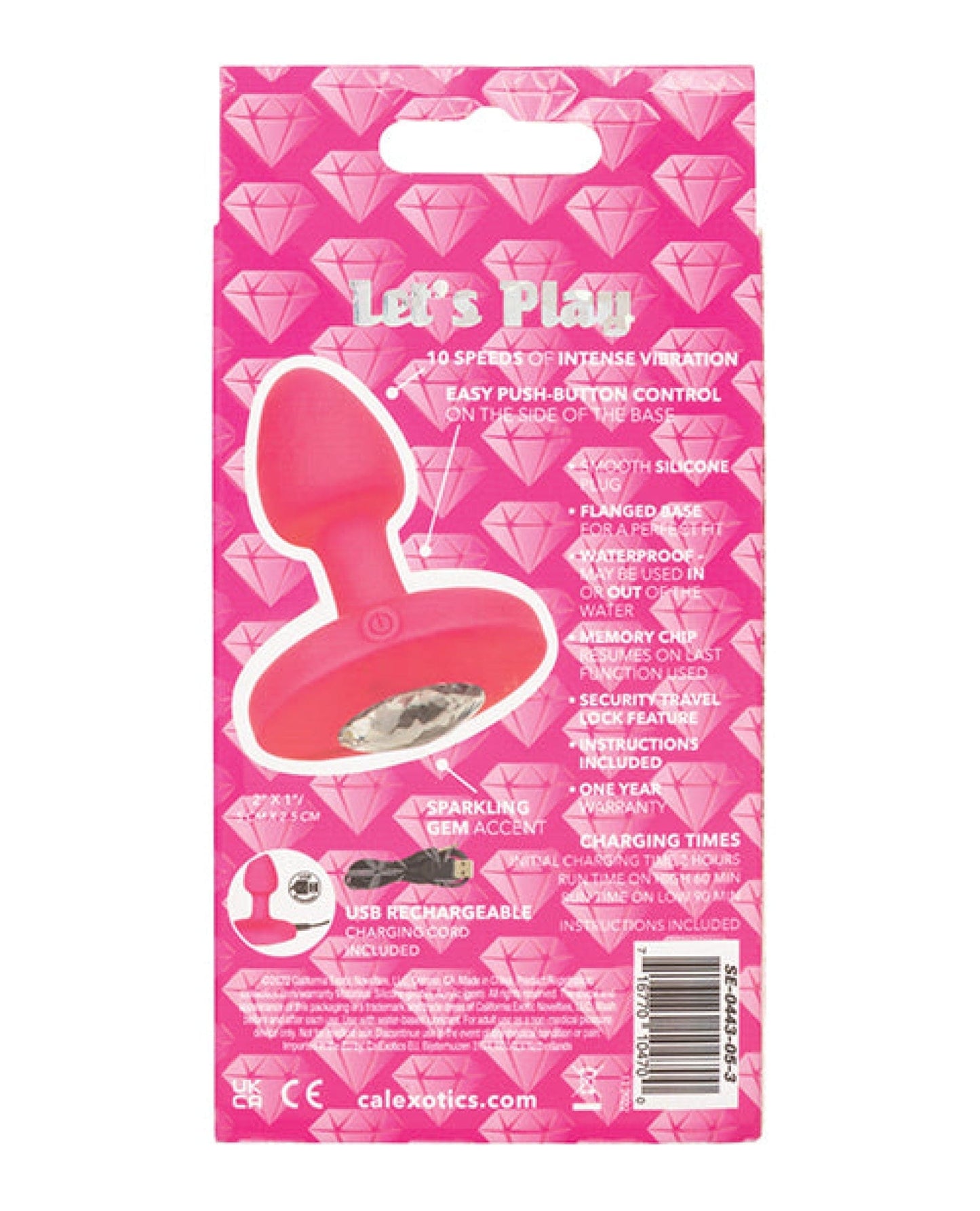 Doll Authority Anal Products Cheeky Gems Small Rechargeable Vibrating Probe - Pink