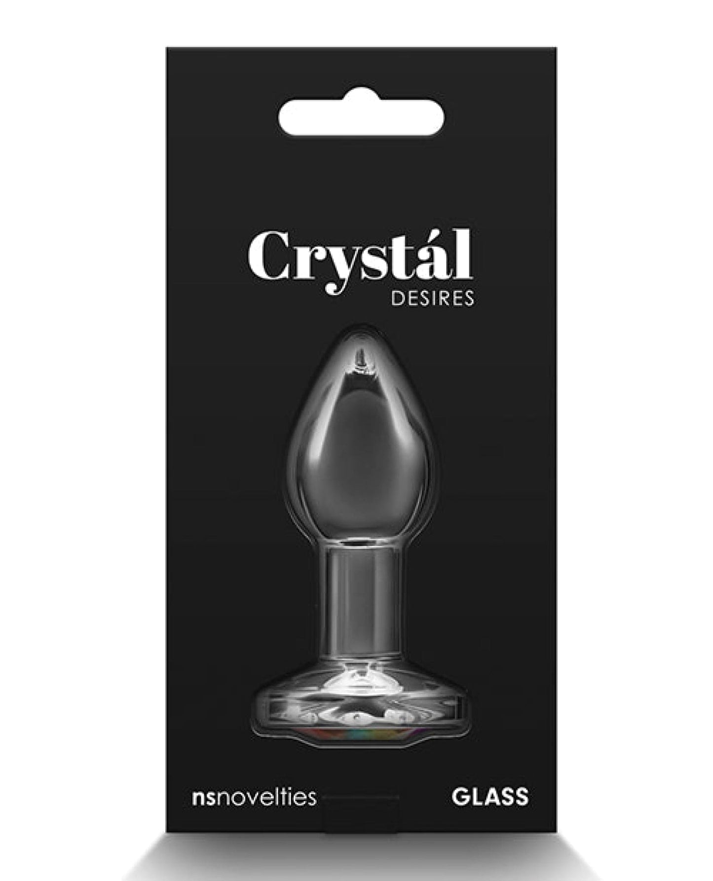 Doll Authority Anal Products Crystal Desires Glass Round Gem Butt Plug - Rainbow