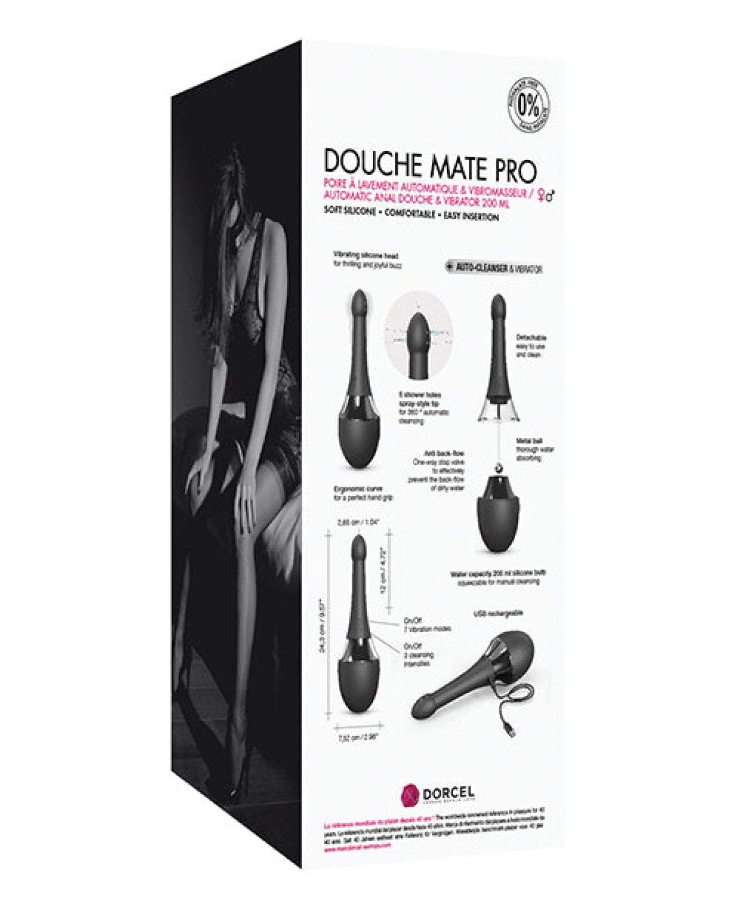 Doll Authority Anal Products Dorcel Vibrating Douche Mate Pro - Black-silver