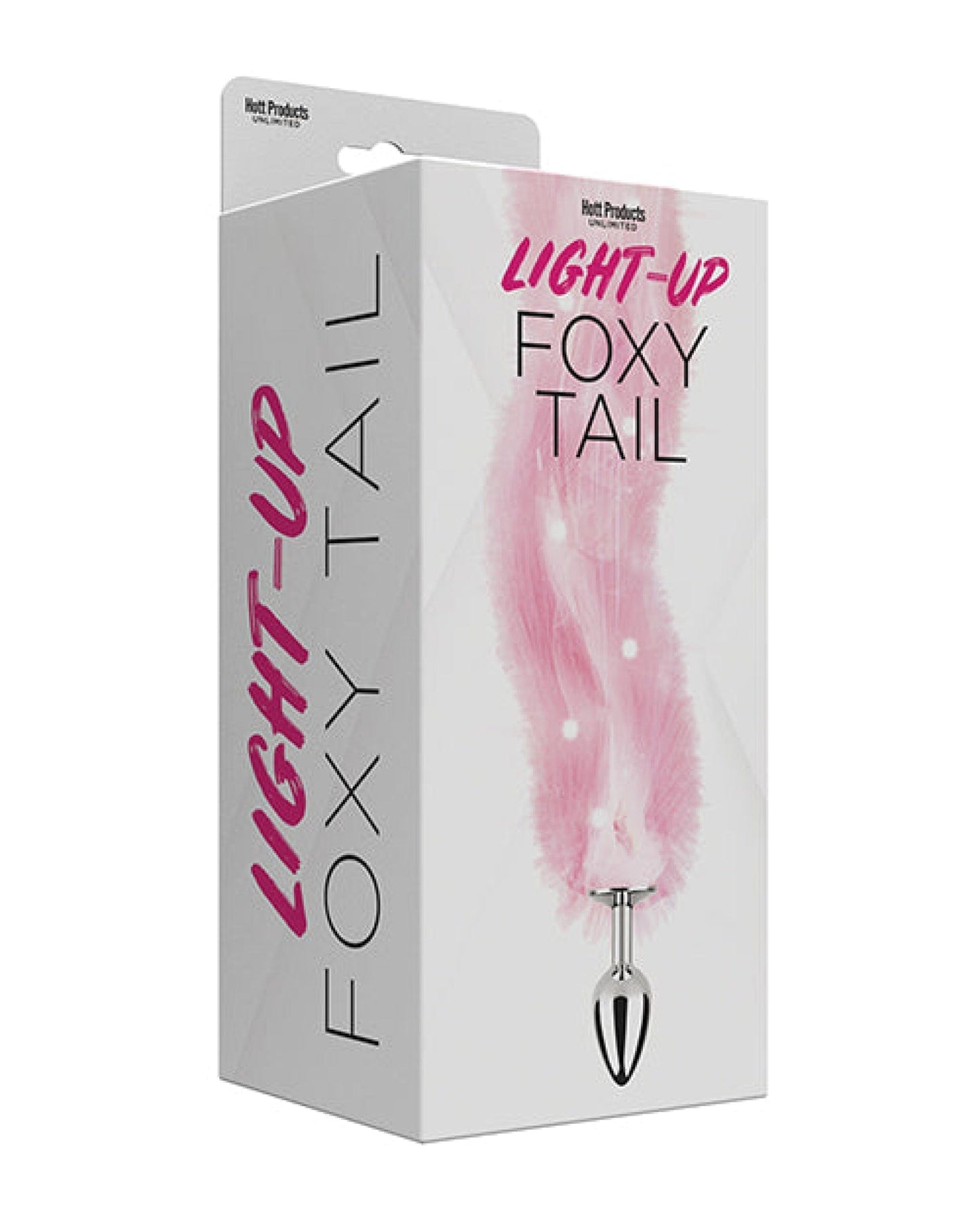Doll Authority Anal Products Pink Foxy Tail Light Up Faux Fur Butt Plug