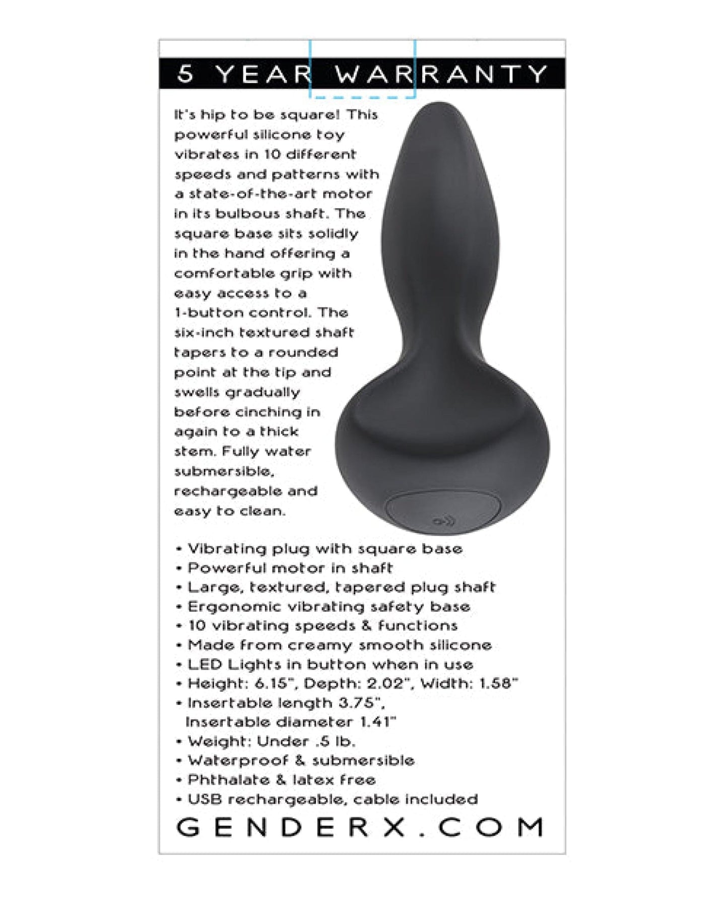 Doll Authority Anal Products Gender X Hip To Be Square - Black