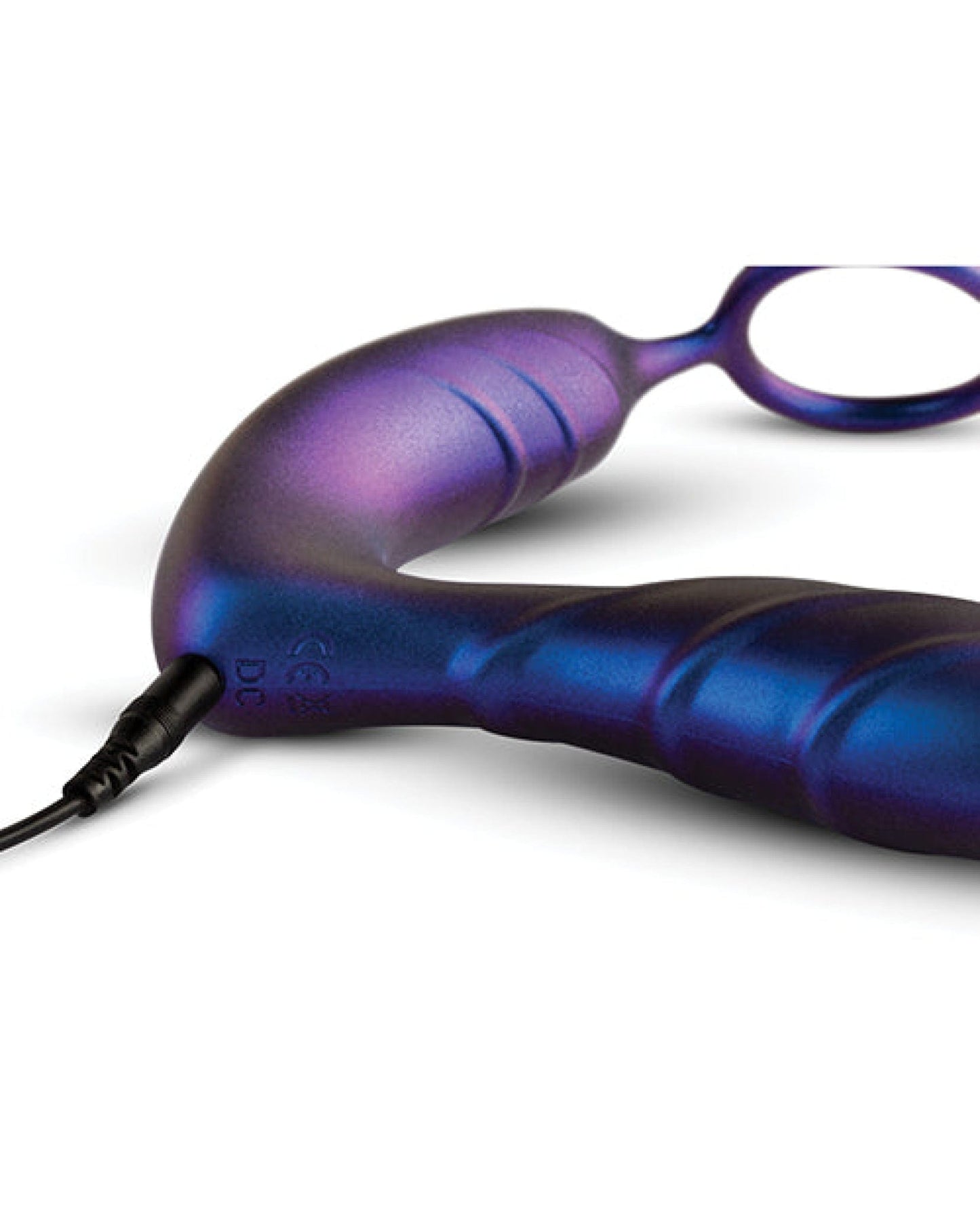 Doll Authority Anal Products Hueman Black Hole Anal Vibrator W-cock Ring - Purple