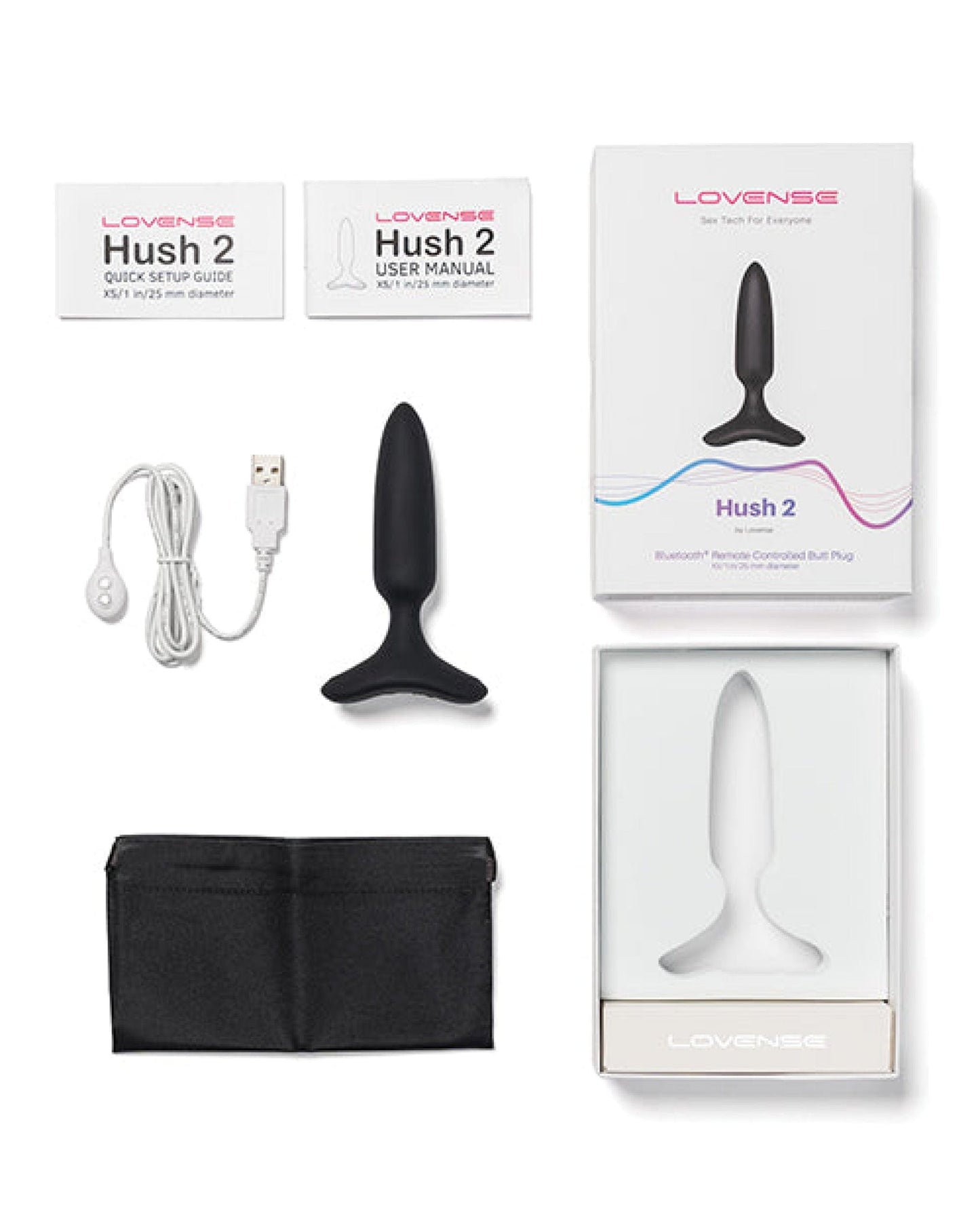 Doll Authority Anal Products Lovense Hush 2 1" Butt Plug - Black
