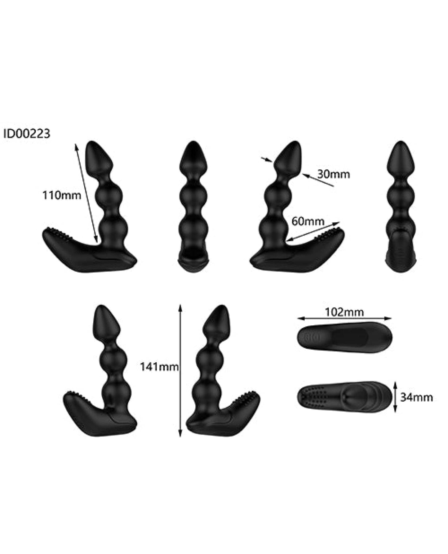 Doll Authority Anal Products Nexus Bendz Bendable Prostate & Perineum Massager - Black