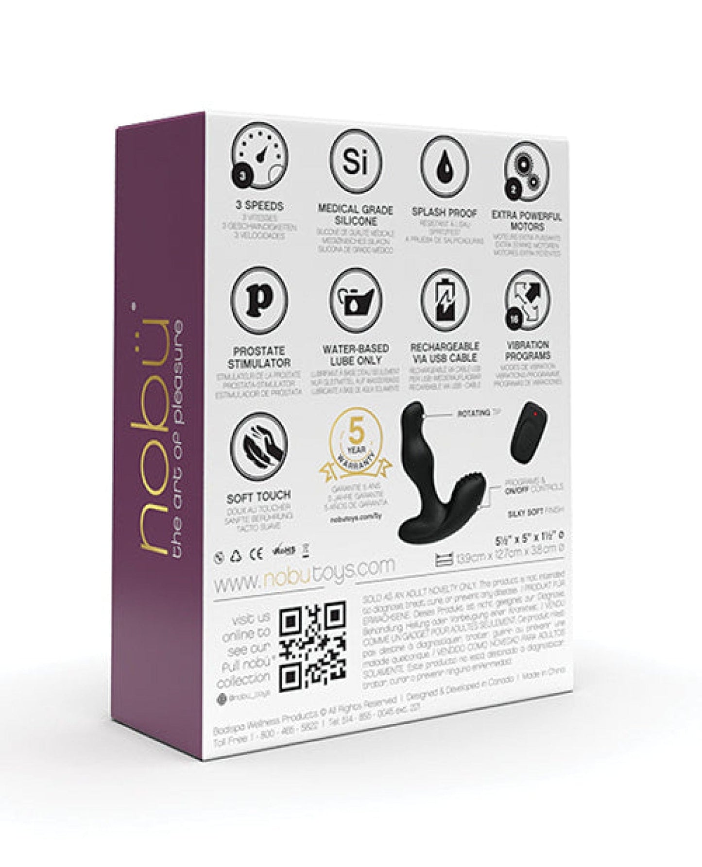 Doll Authority Anal Products Nobu X-plore U Ezra Anal Vibrator - Black