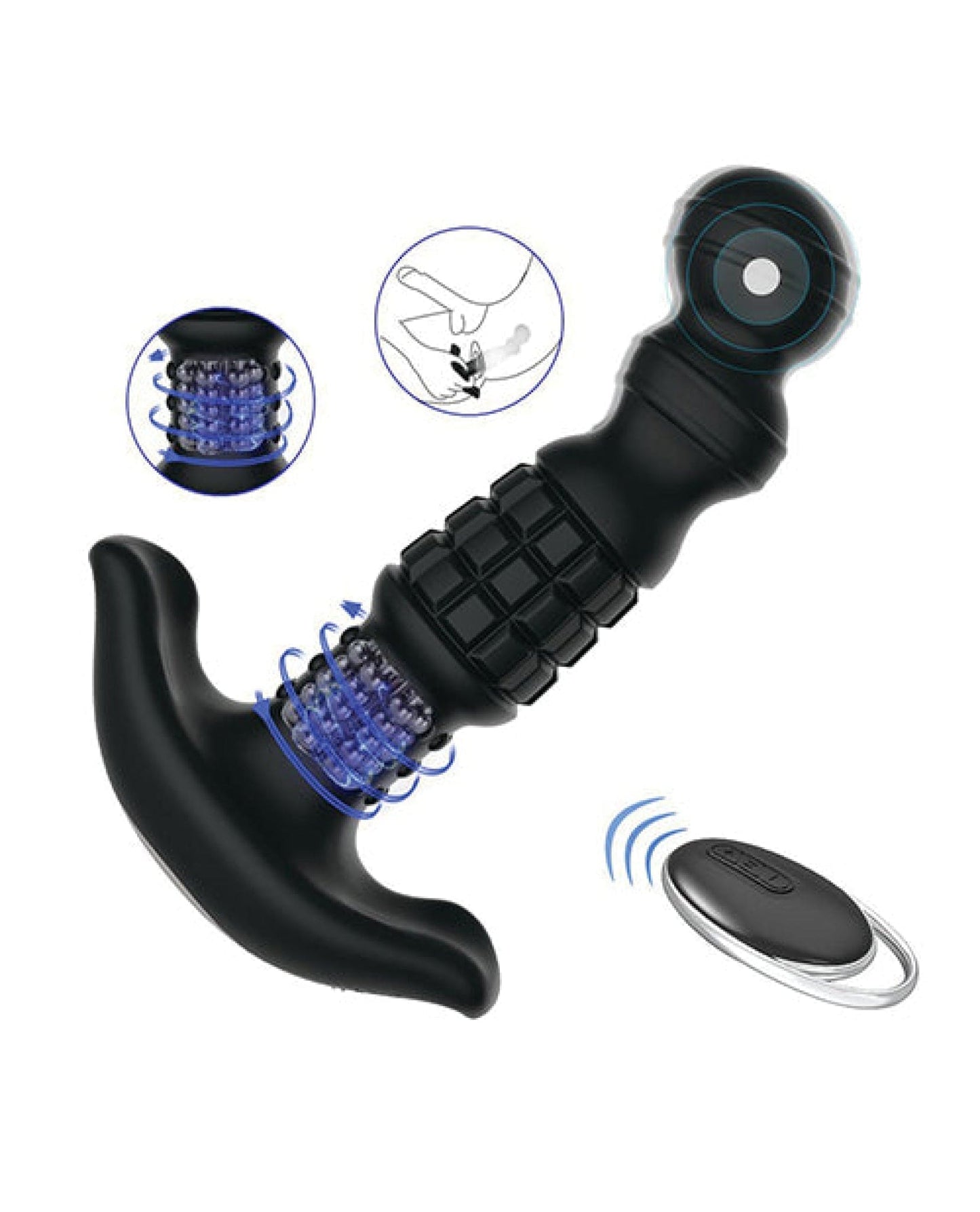 Doll Authority Anal Products Pineapple Man Vibrating Prostate Massager - Black