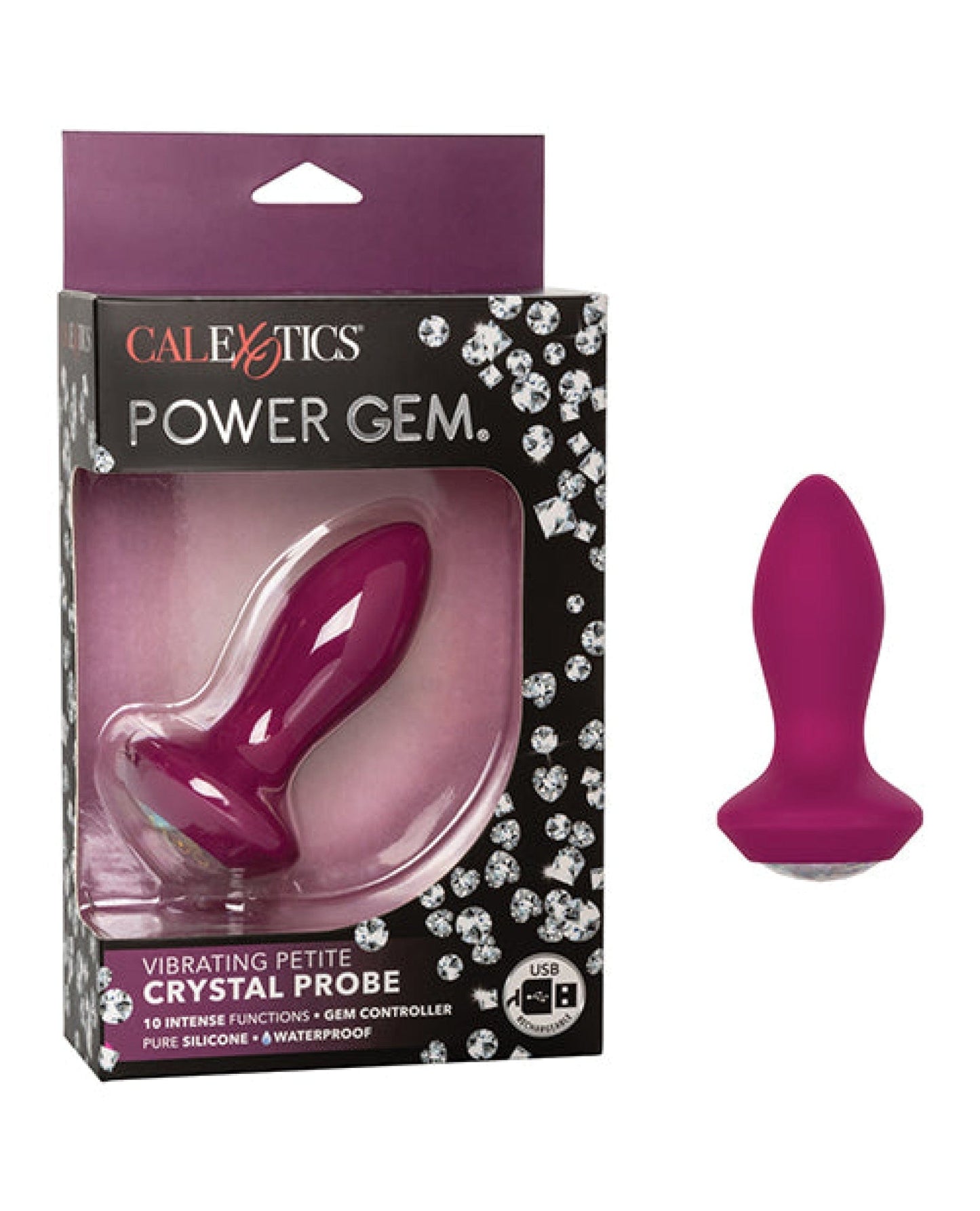 Doll Authority Anal Products Purple Power Gem Vibrating Petite Crystal Probe