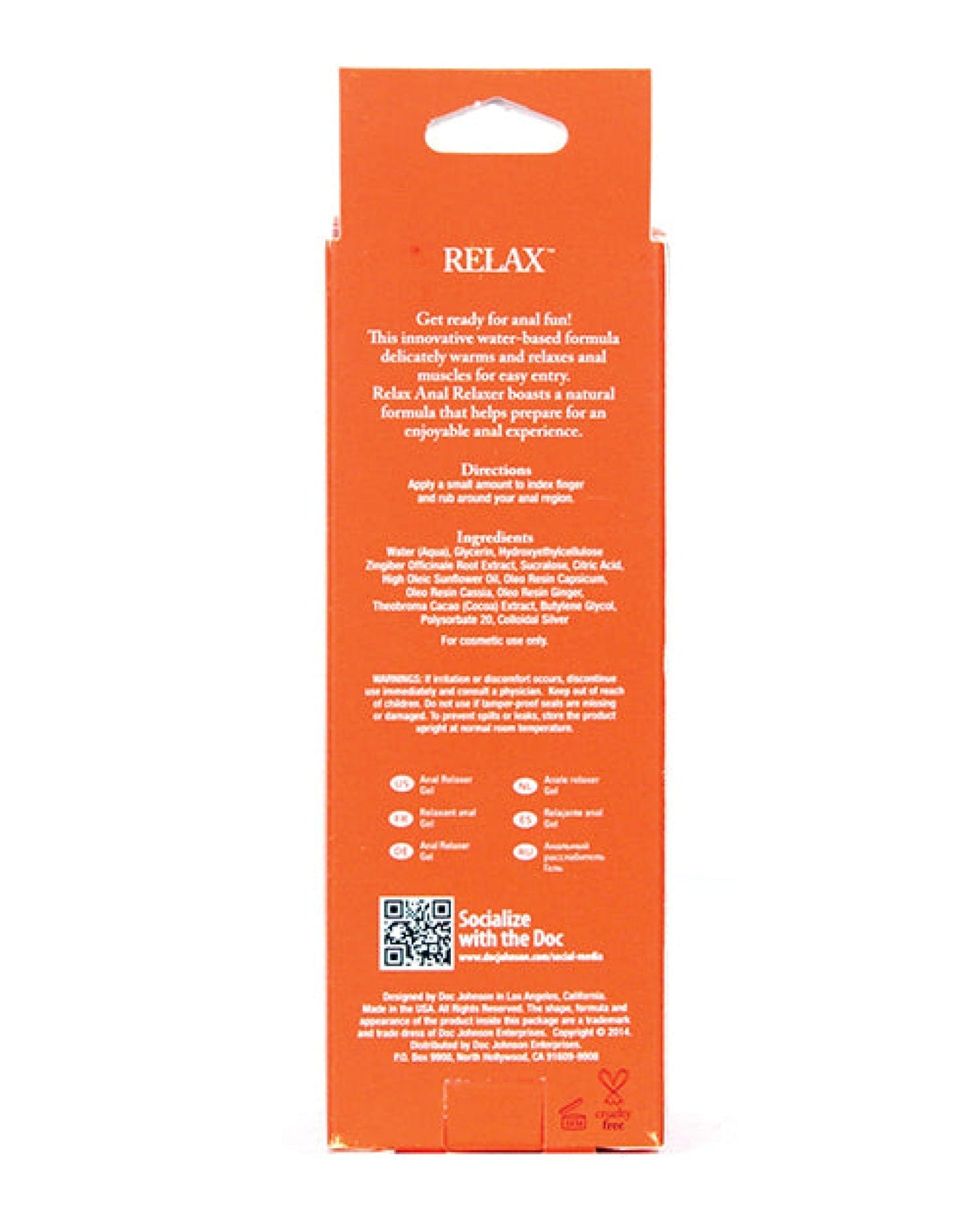 Doll Authority Anal Products Relax Anal Relaxer - 2 Oz Tube