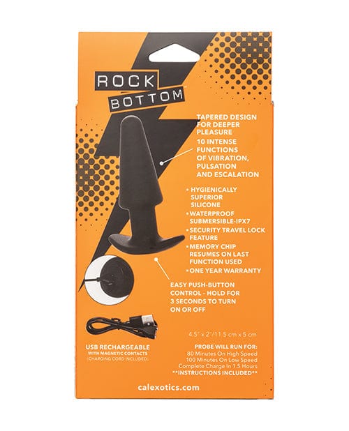 Doll Authority Anal Products Rock Bottom Tapered Anal Probe - Black