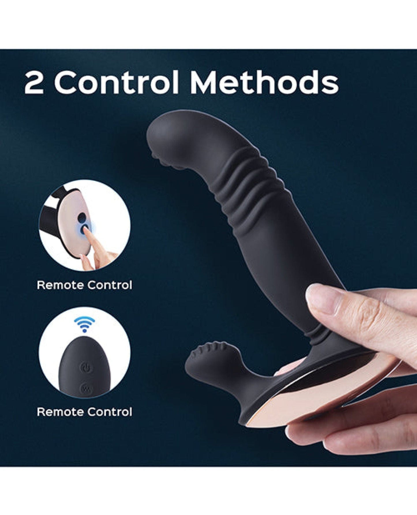Doll Authority Anal Products Royal Thrusting Vibrating Prostate & Perineum Massager - Black