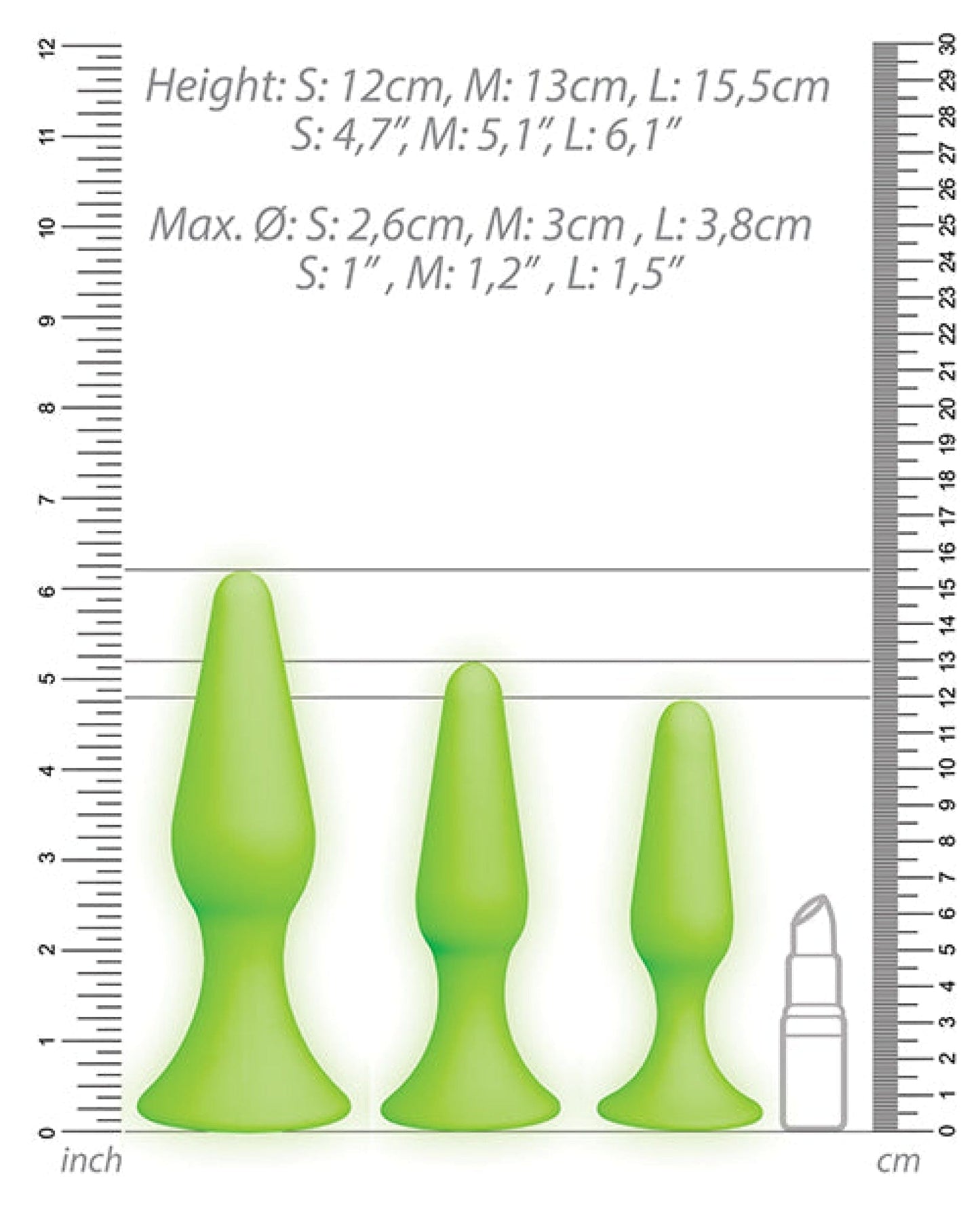 Doll Authority Anal Products Shots Ouch Butt Plug Set - Glow In The Dark