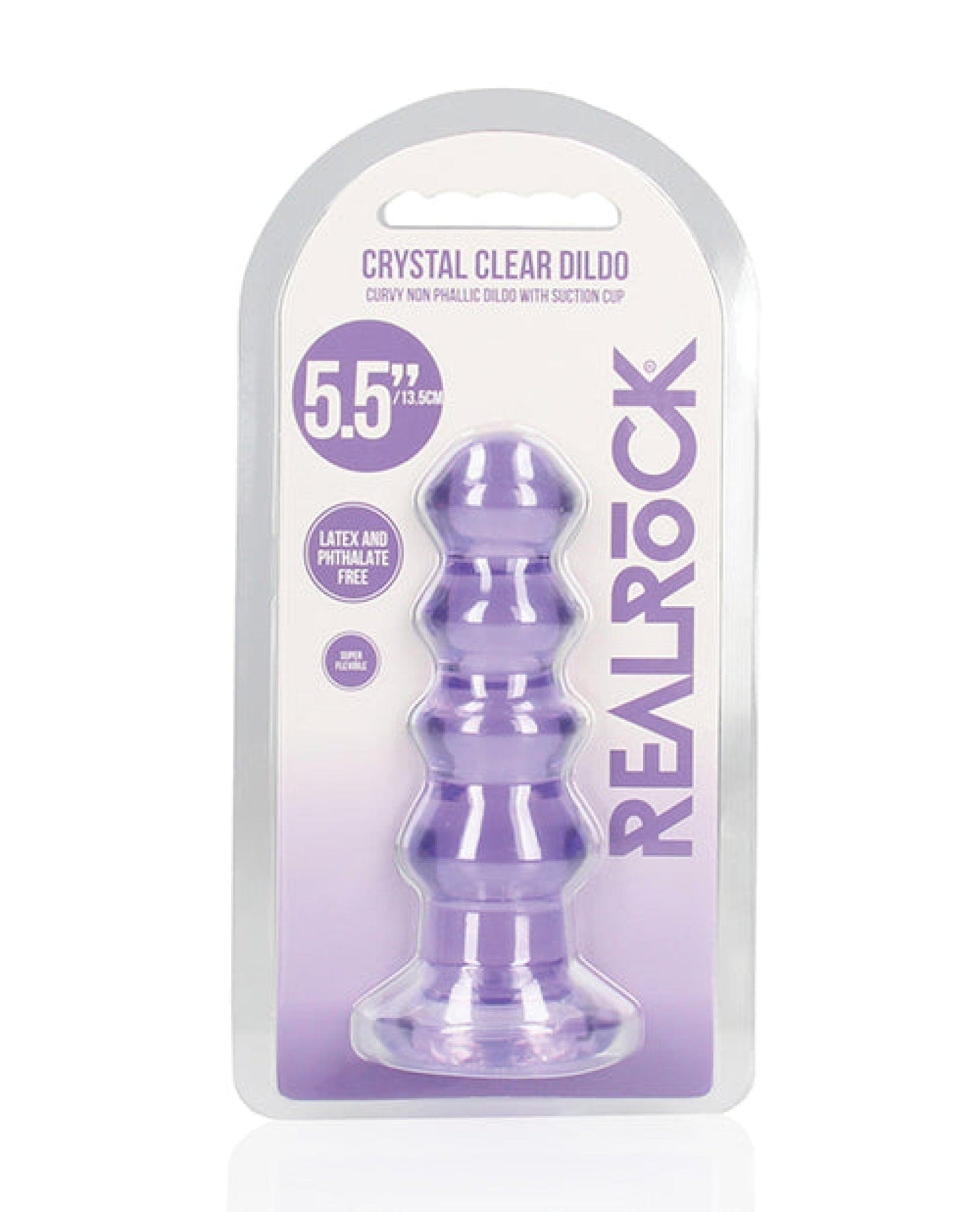 Doll Authority Anal Products Purple Shots Realrock Crystal Clear 5.5" Curvy Dildo/butt Plug