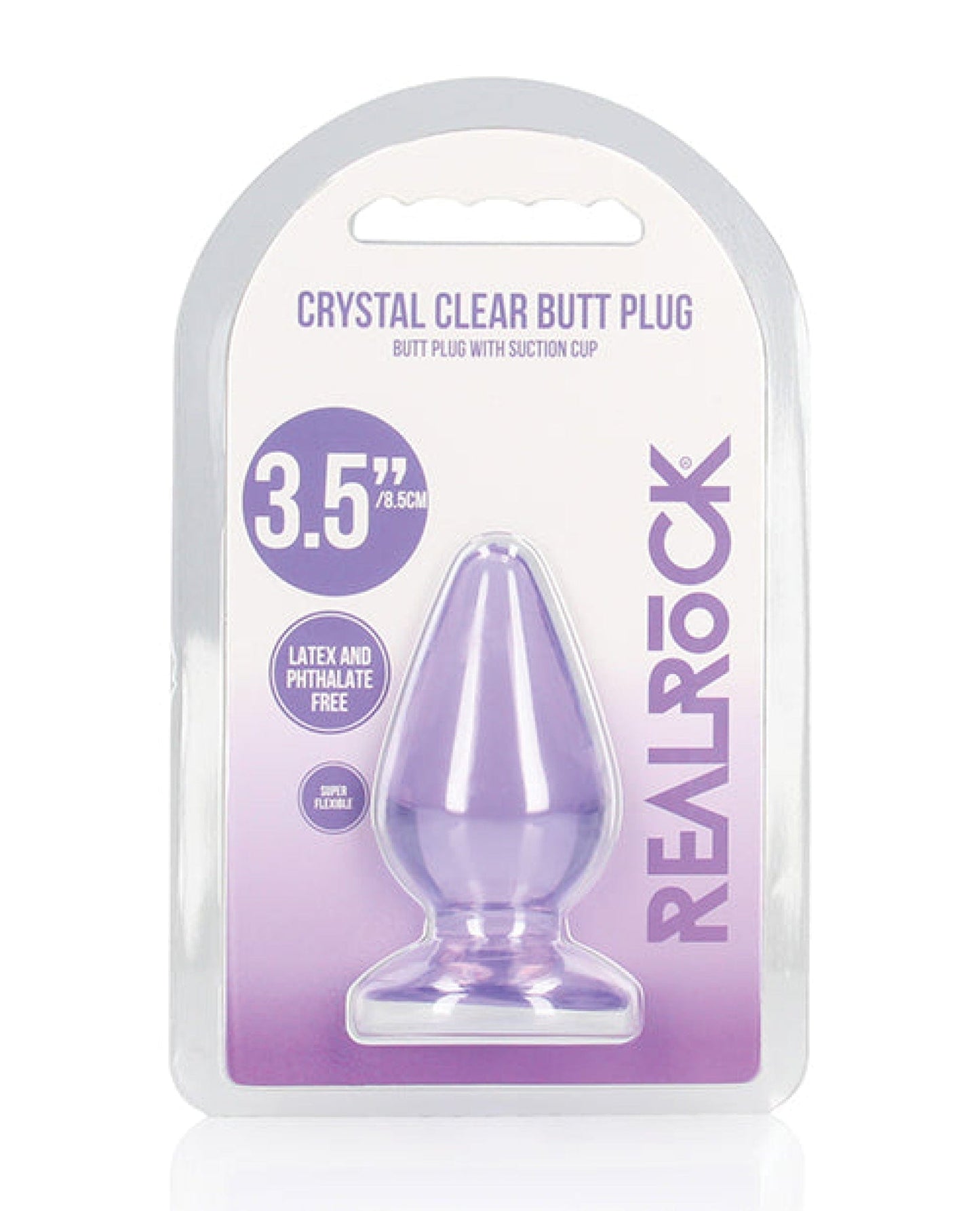 Doll Authority Anal Products Purple / 3.5" Shots Realrock Crystal Clear Anal Plug
