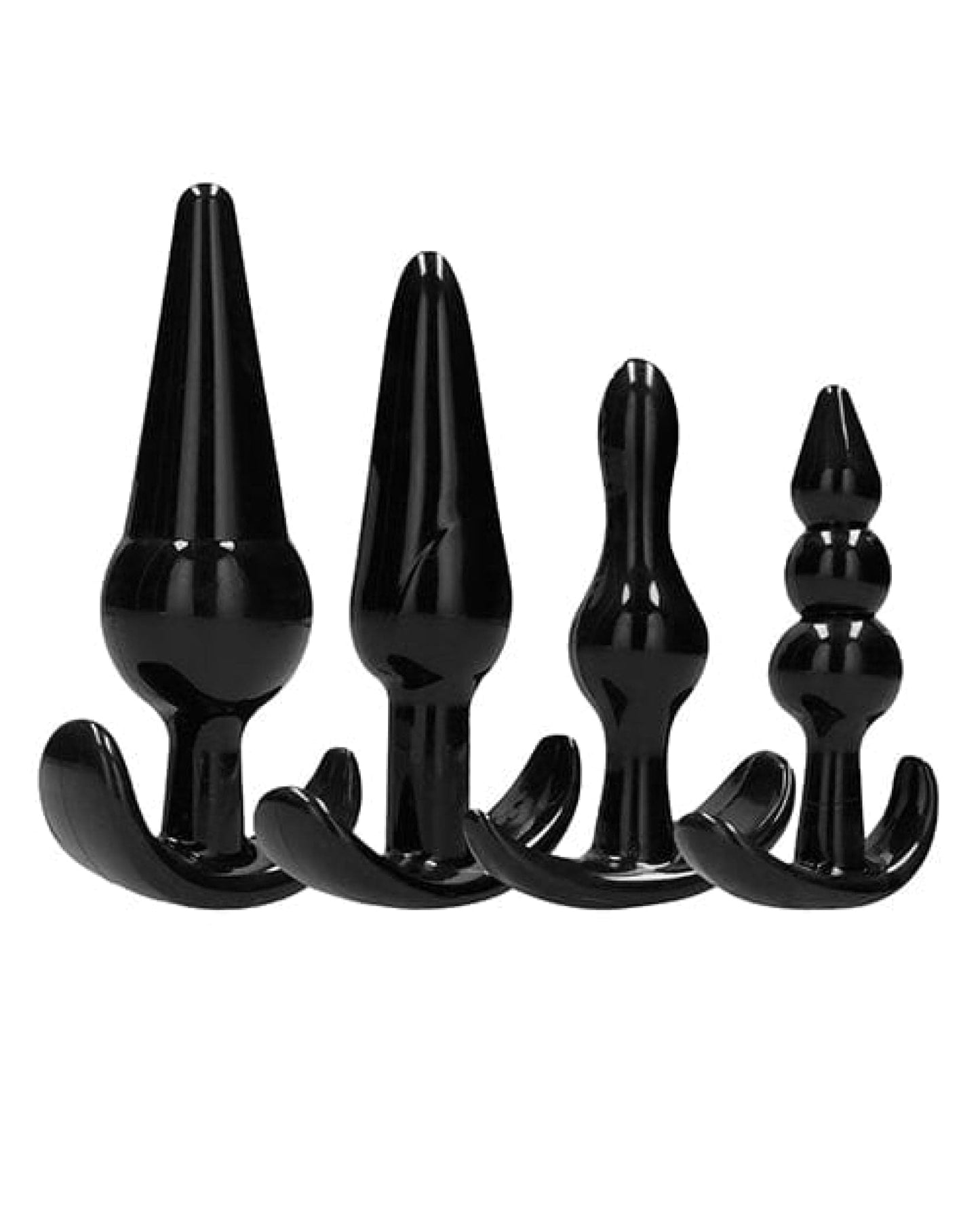 Doll Authority Anal Products Shots Sono No. 8 Butt Plug - Black Set Of 4