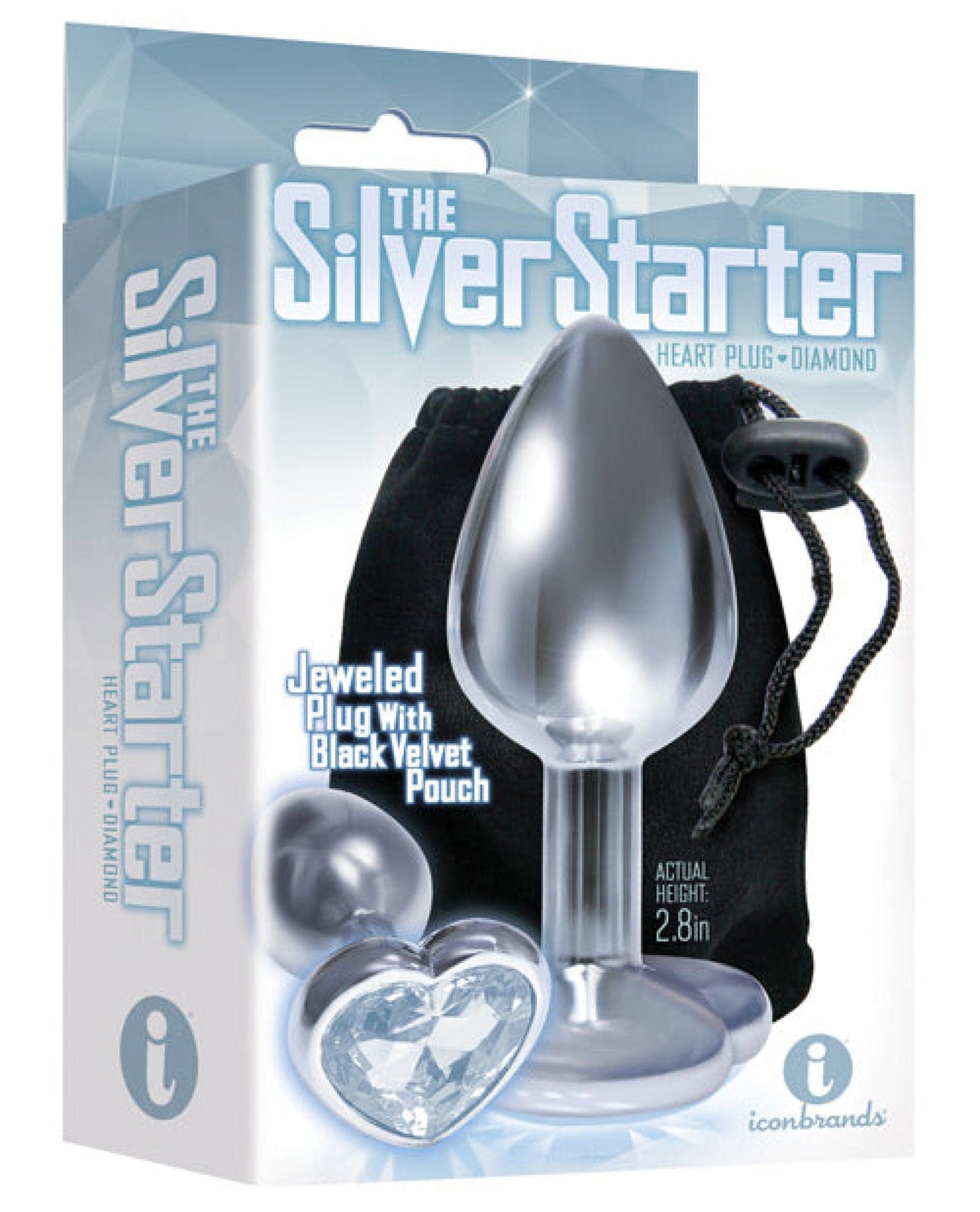 Doll Authority Anal Products Diamond The 9's The Silver Starter Bejeweled Heart Stainless Steel Plug