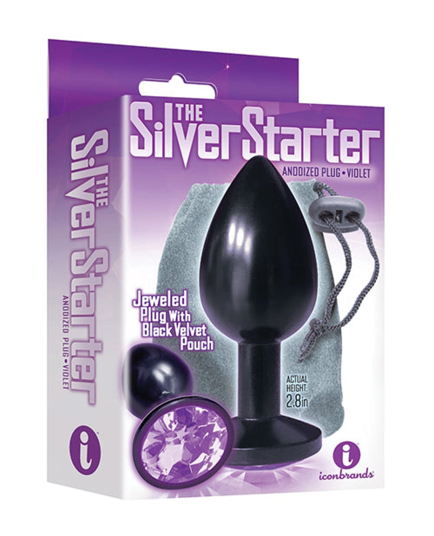 Doll Authority Anal Products Black/violet The 9's The Silver Starter Bejeweled Round Stainless Steel Plug