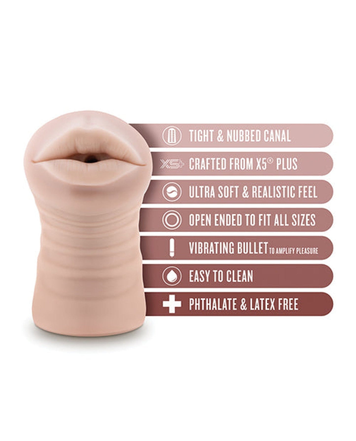 Doll Authority Dolls & Masturbators Blush EnLust Mouth Stroker w/Vibrating Bullet - Nicole