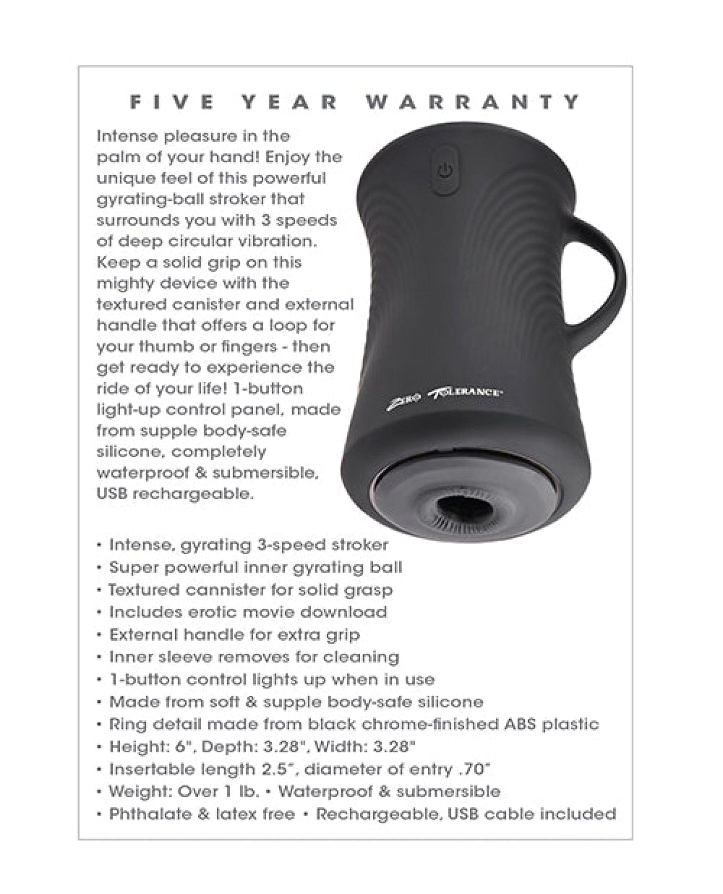 Doll Authority Dolls & Masturbators Zero Tolerance Gyro Stroke - Black