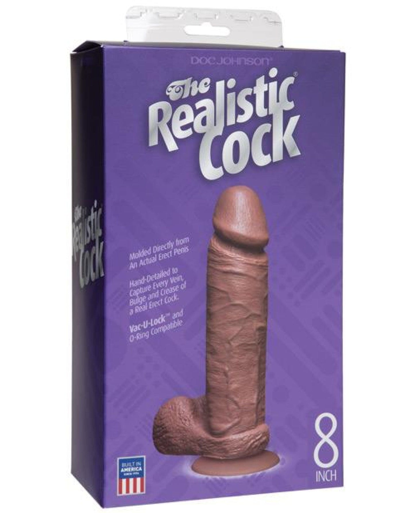 Doll Authority Dongs & Dildos Brown "8"" Realistic Cock W/balls"