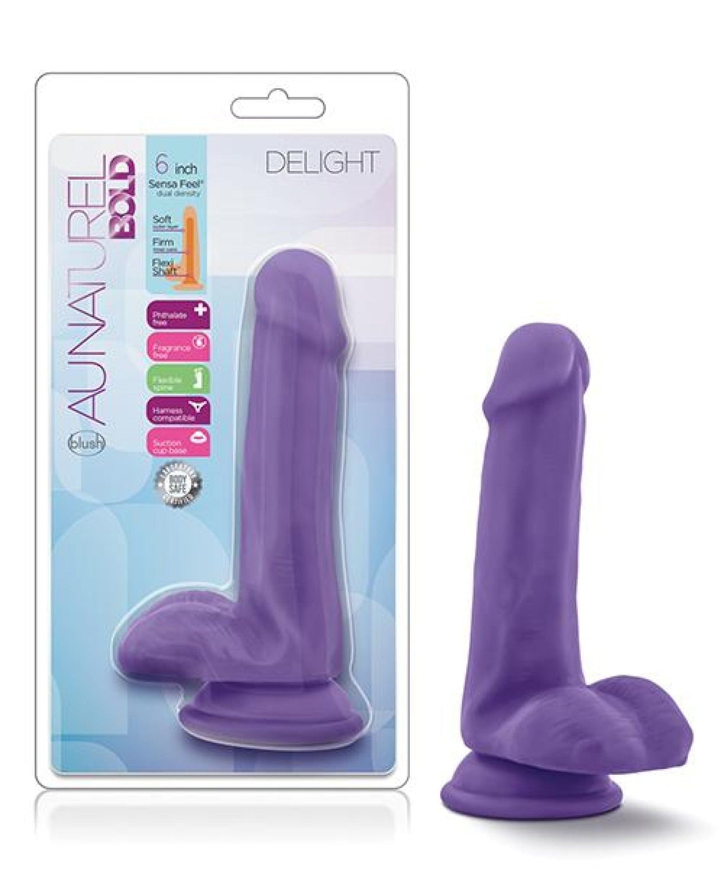 Doll Authority Dongs & Dildos Blush Au Natural Bold Massive 6" Dildo - Purple