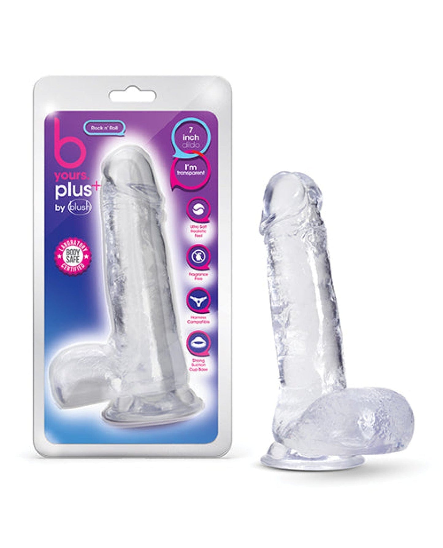 Doll Authority Dongs & Dildos Clear Blush B Yours Plus 7.25" Rock N Roll Dildo