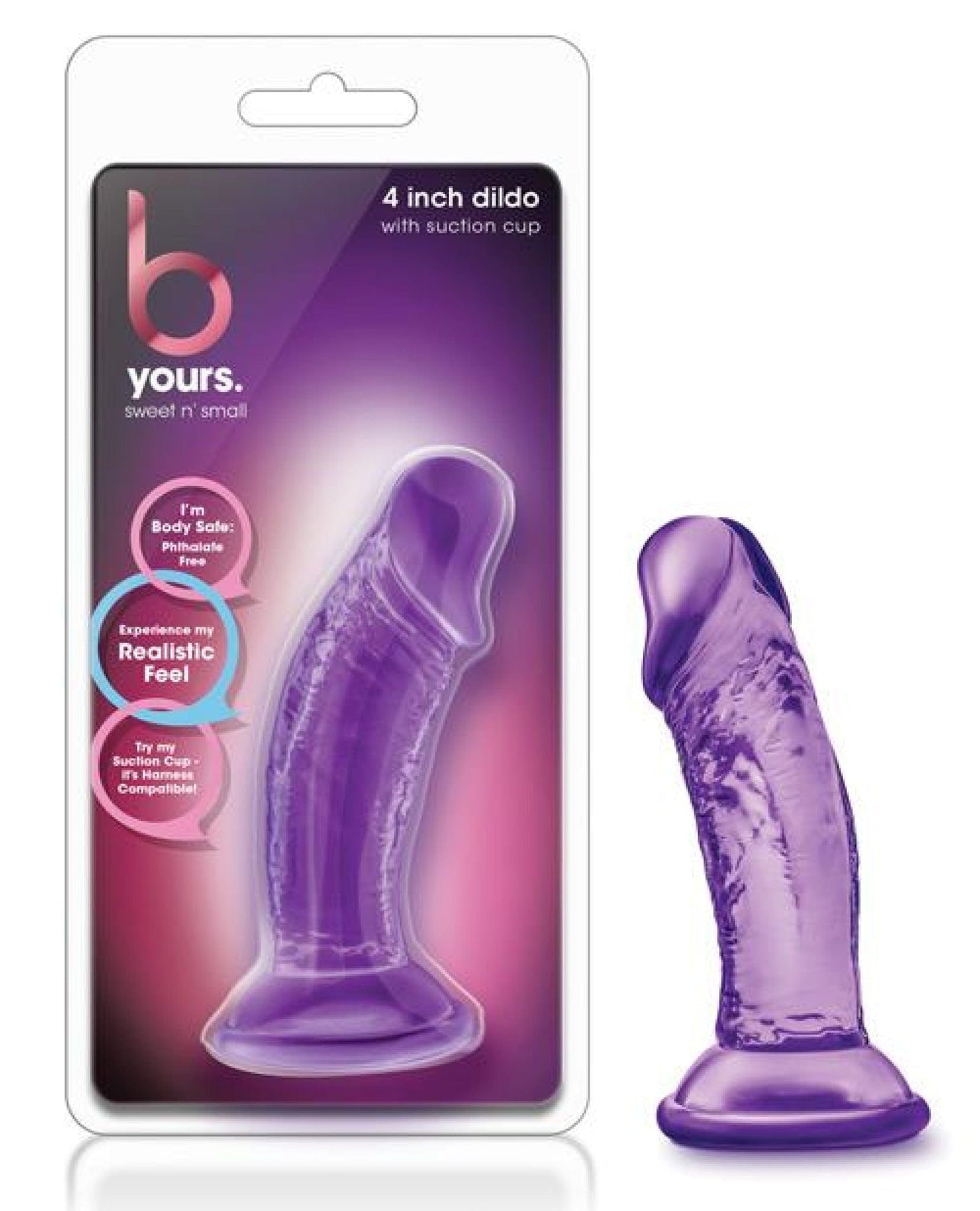 Doll Authority Dongs & Dildos Purple "Blush B Yours Sweet N Small 4"" Dildo W/ Suction Cup"
