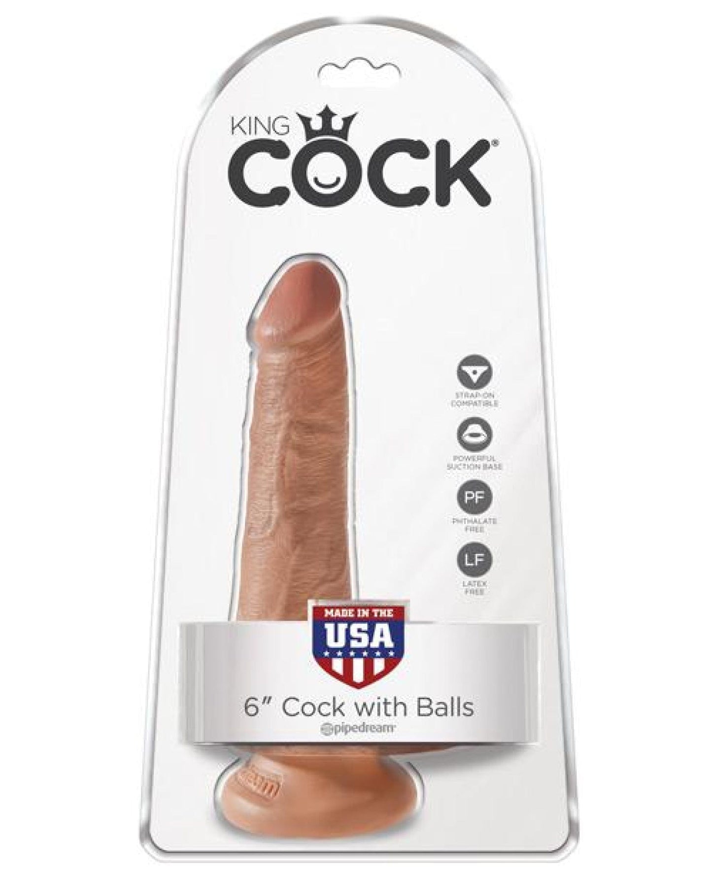 Doll Authority Dongs & Dildos Tan "King Cock 6"" Cock W/balls"
