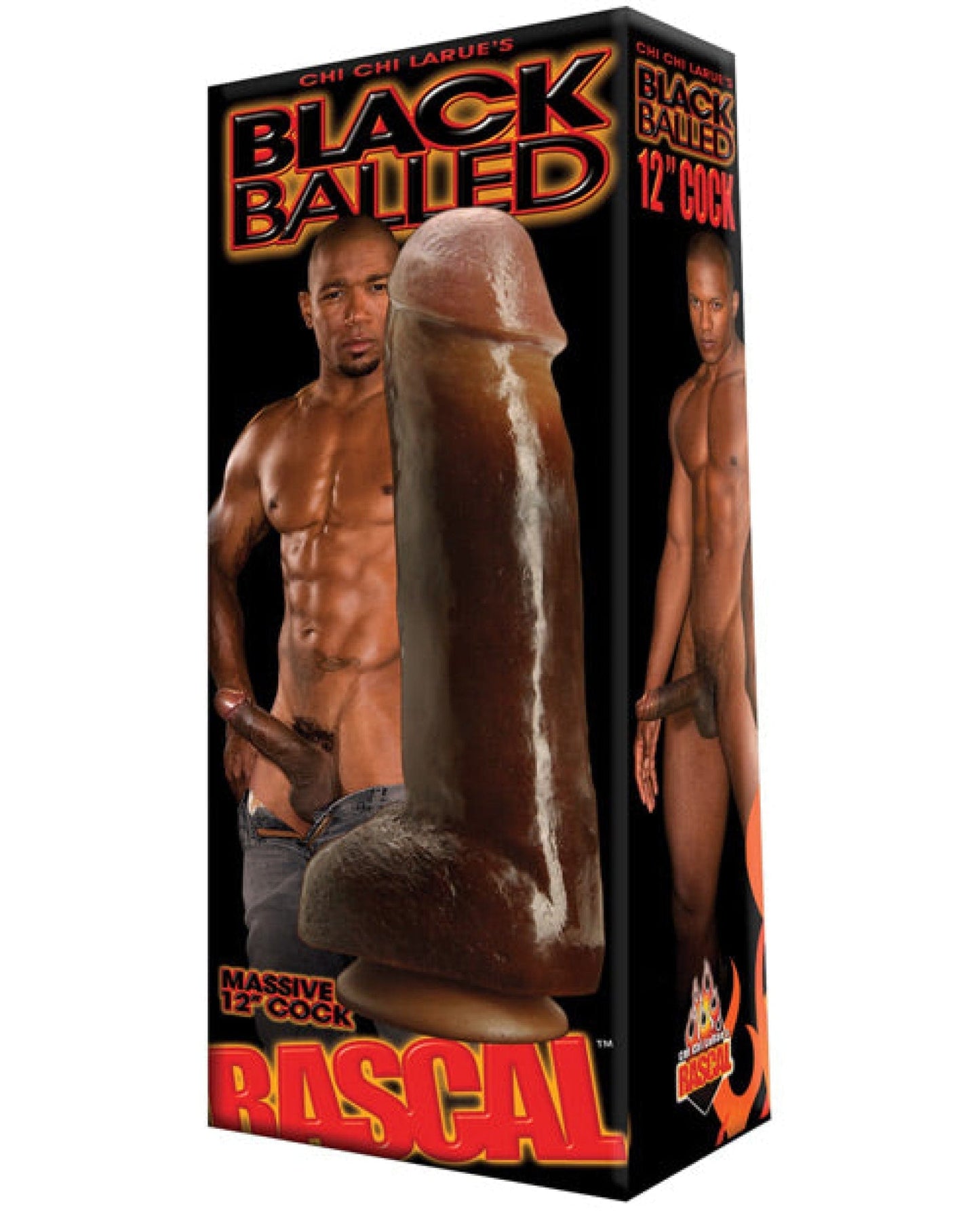 Doll Authority Dongs & Dildos Rascal Black Balled 12" Cock W/balls - Black