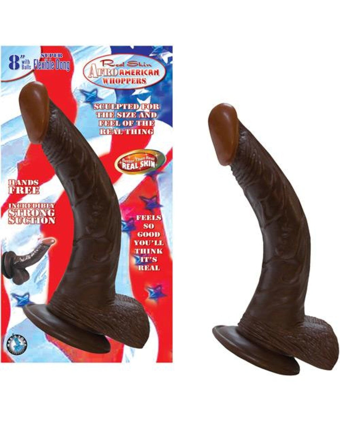 Doll Authority Dongs & Dildos 8" Real Skin Afro American Whoppers Dong W/balls