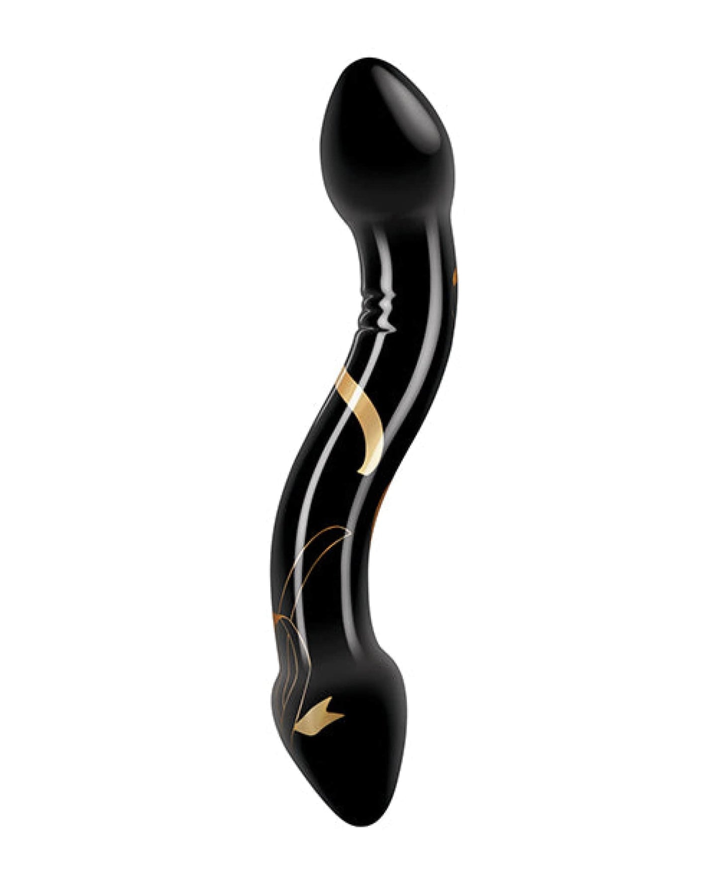Doll Authority Dongs & Dildos Secret Kisses 7.5" Handblown Double Ended Dildo - Black-gold