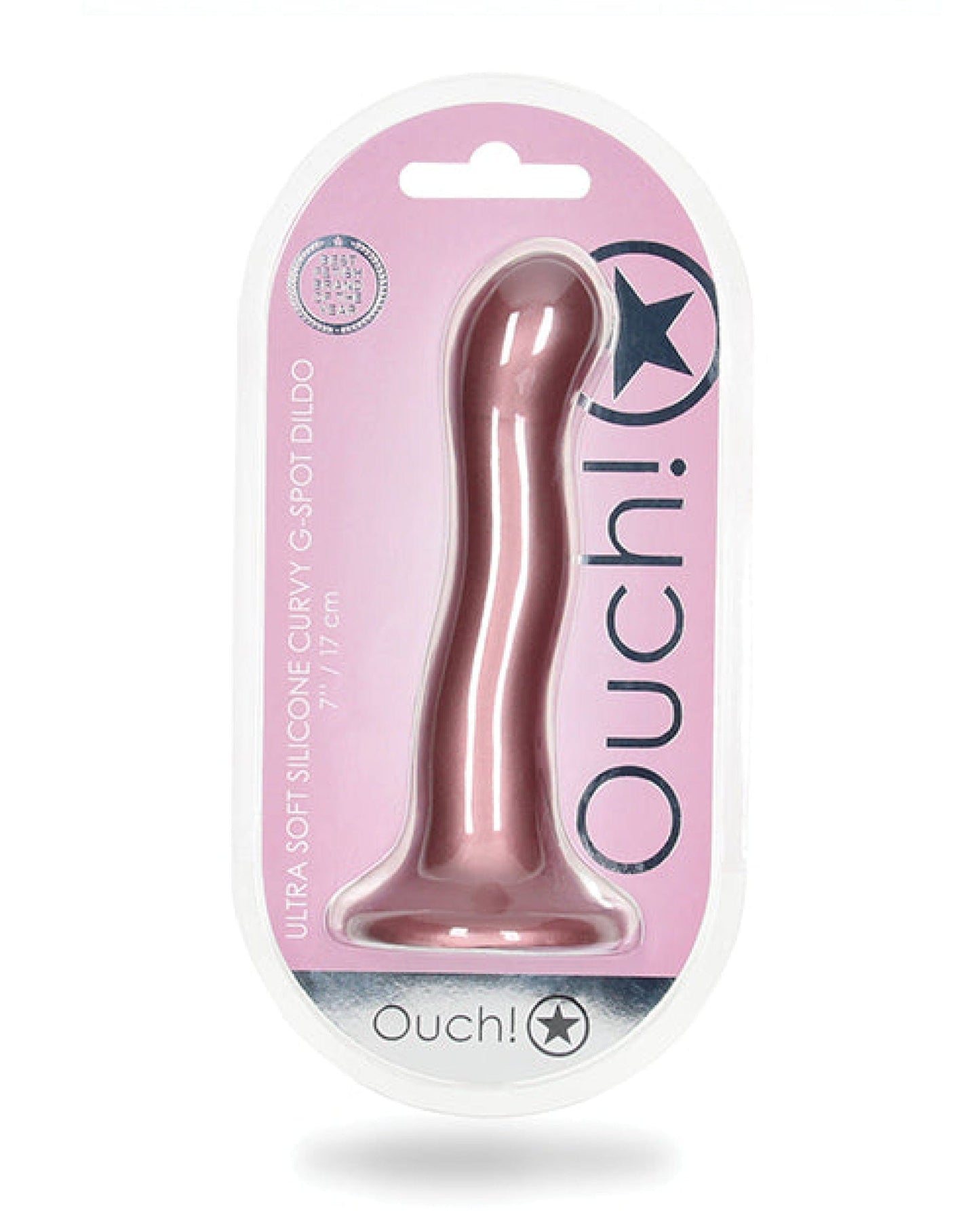 Doll Authority Dongs & Dildos Rose Gold Shots Ouch 7" Curvy G-spot Dildo