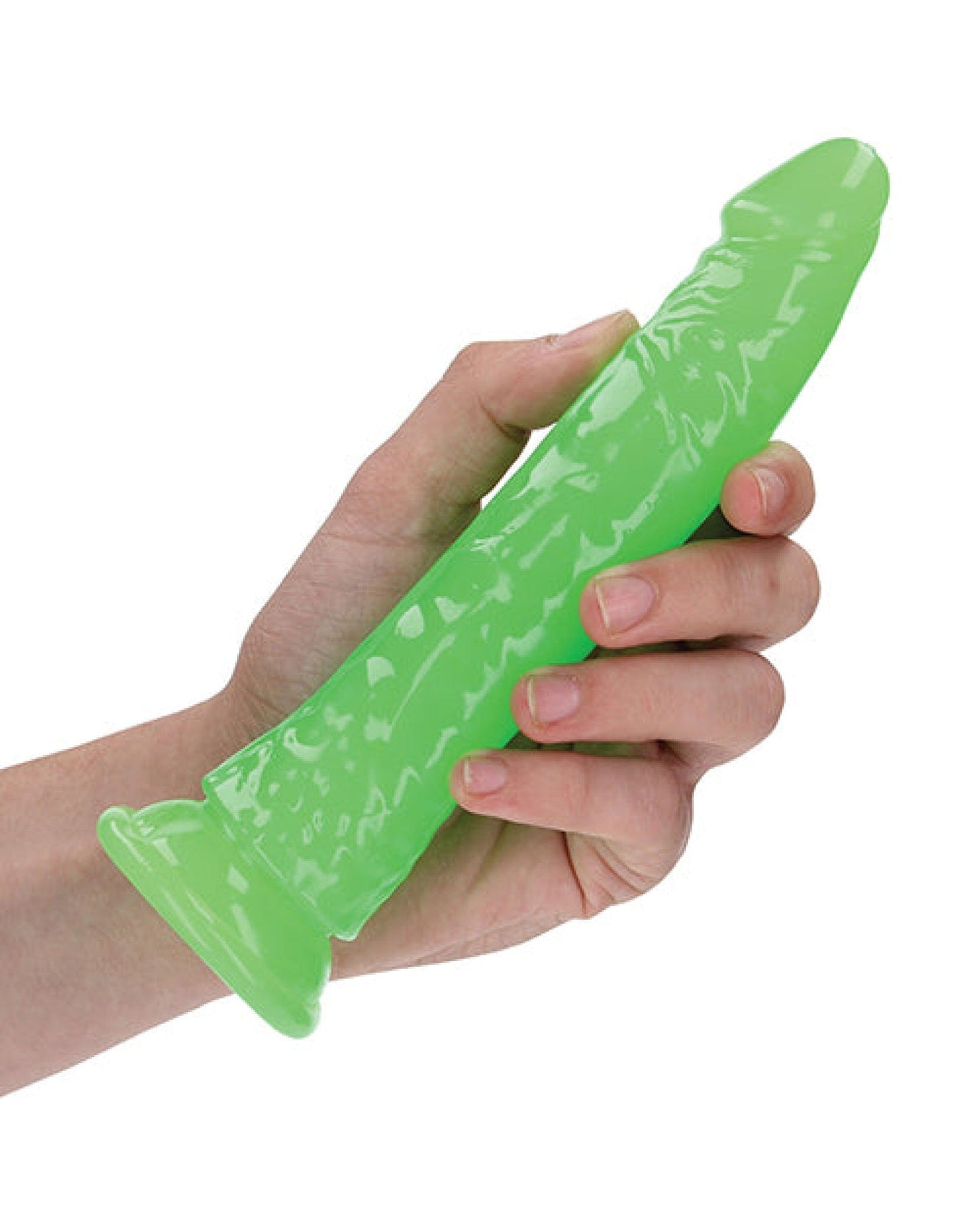 Doll Authority Dongs & Dildos Shots Realrock 7" Slim Dildo Glow In The Dark - Neon Green