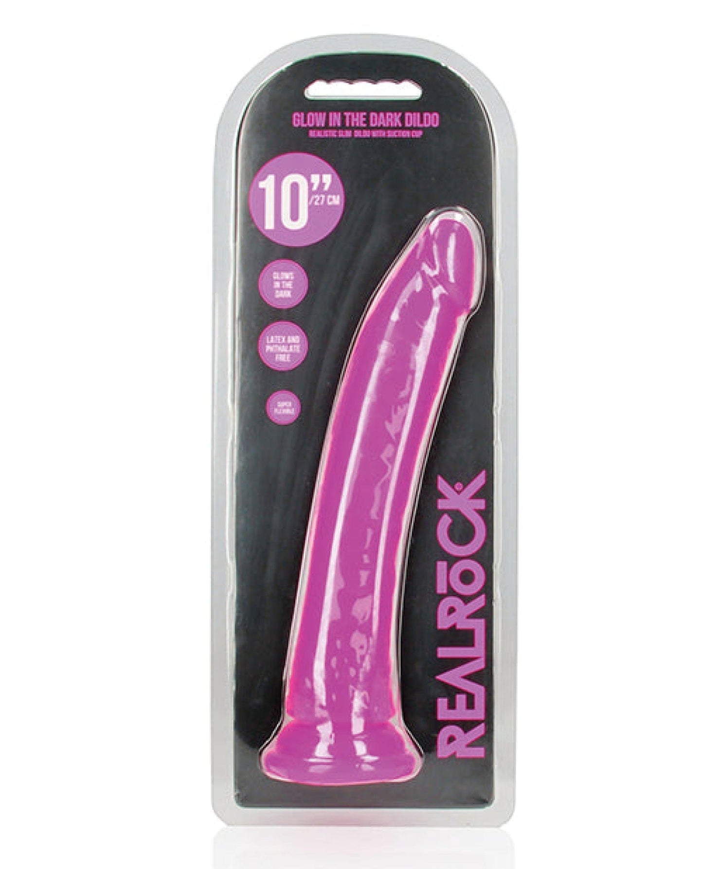 Doll Authority Dongs & Dildos Neon Purple / 11" Shots Realrock Slim Dildo Glow In The Dark