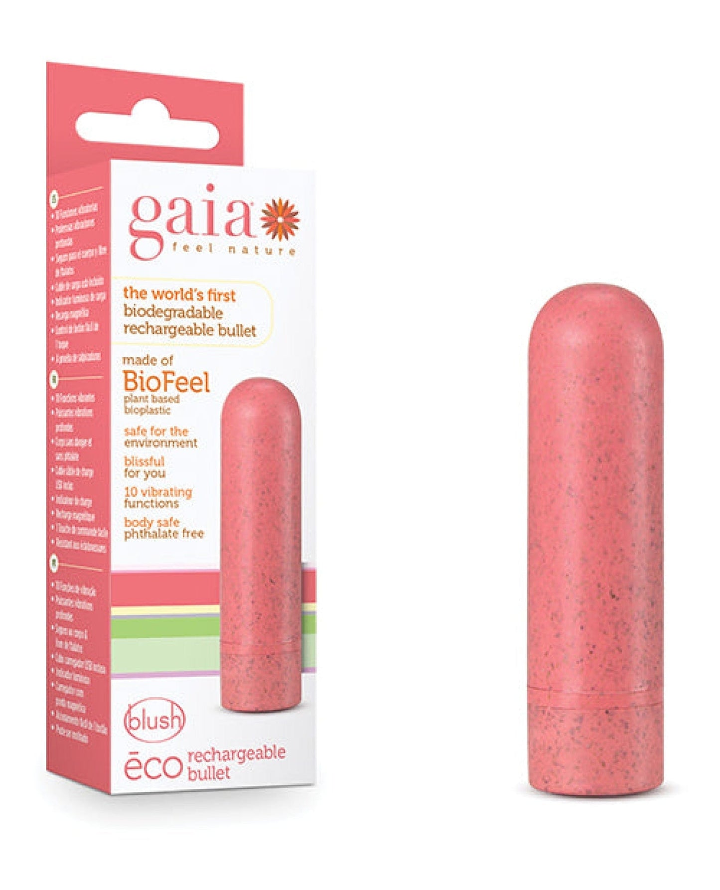Doll Authority Vibrators Blush Gaia Eco Rechargeable Bullet - Coral