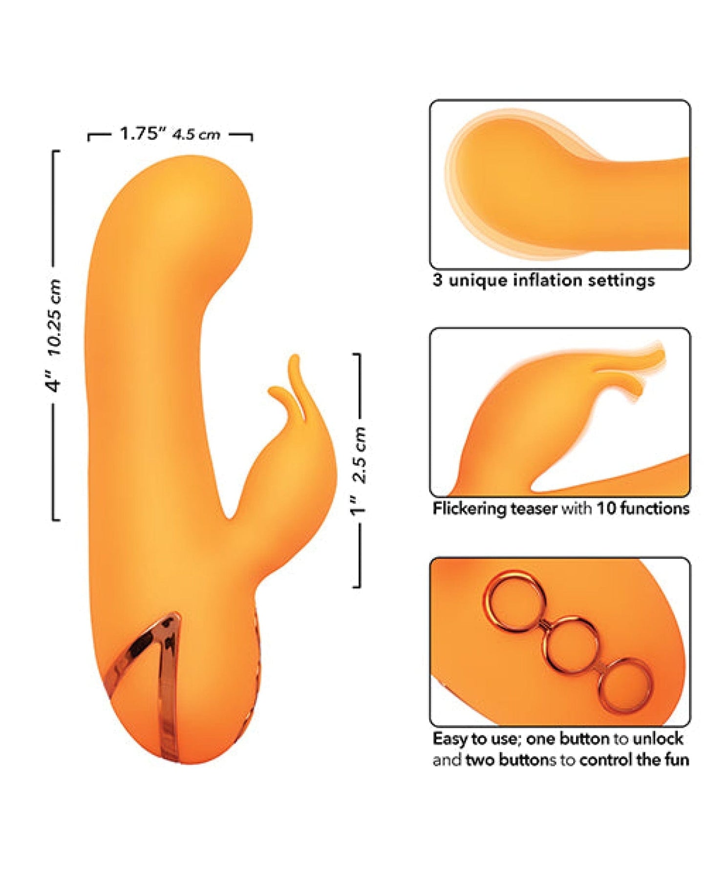 Doll Authority Vibrators California Dreaming Montecito Muse Dual Stimulation Vibe - Orange