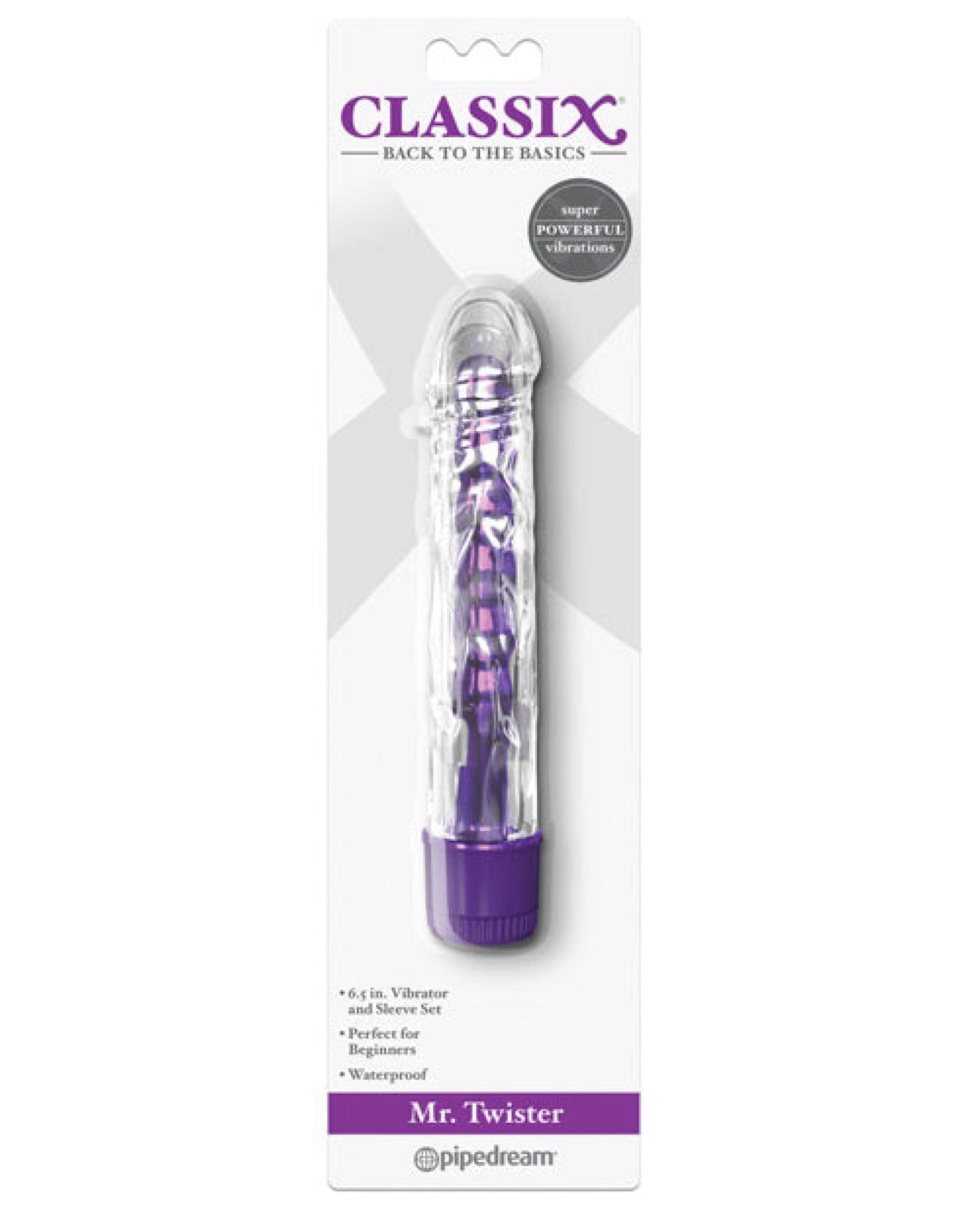 Doll Authority Vibrators Purple Classix Mr. Twister Vibe W/sleeve