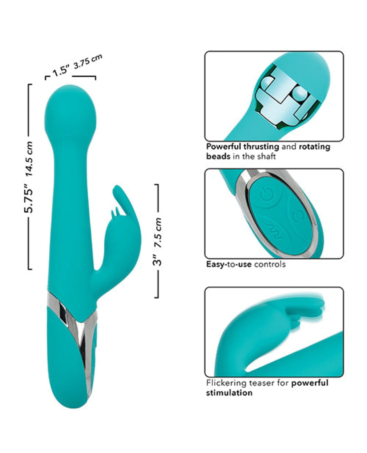 Doll Authority Vibrators Enchanted Oscillate Vibrator - Turquoise Blue