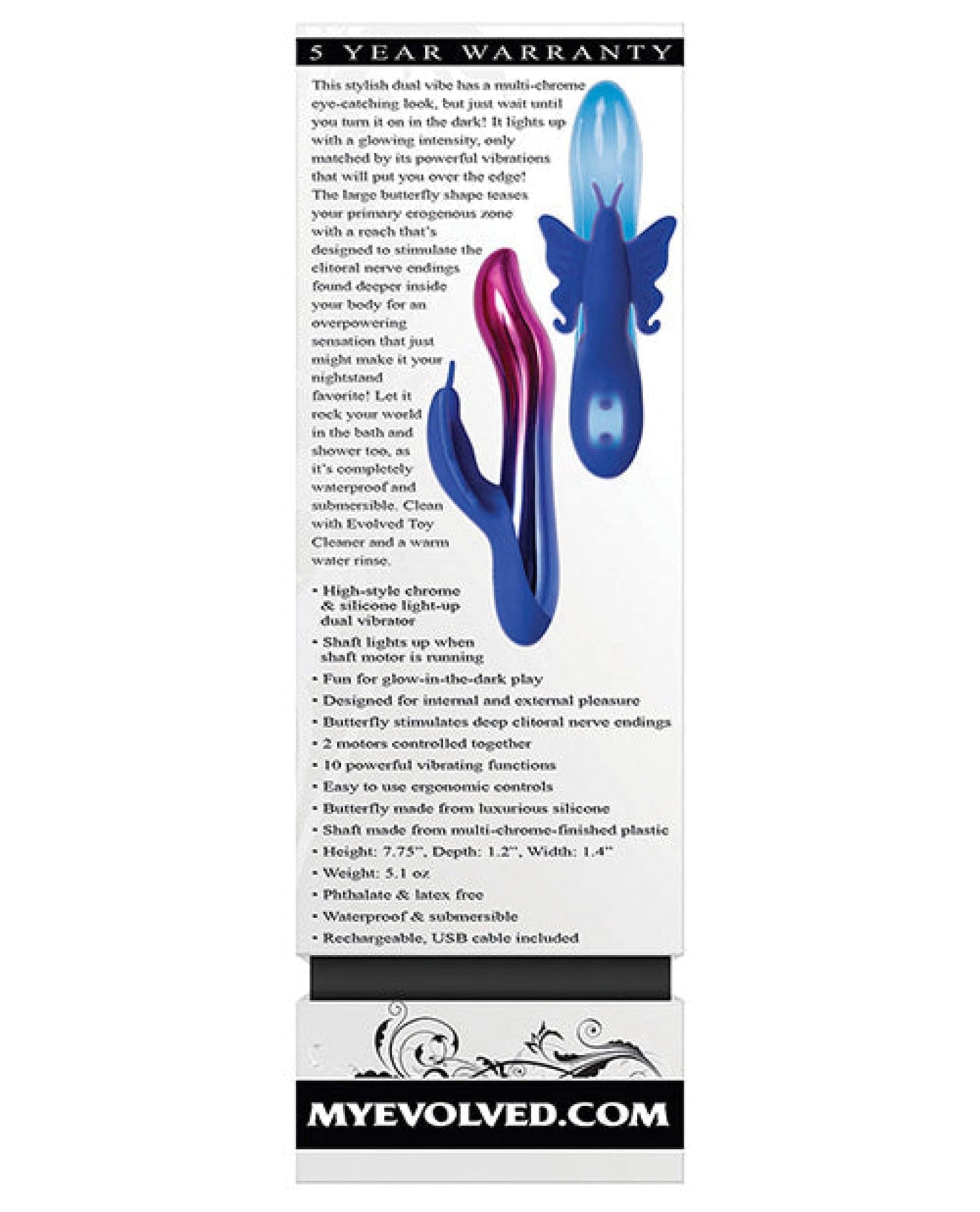 Doll Authority Vibrators Evolved Firefly Dual Stim - Blue