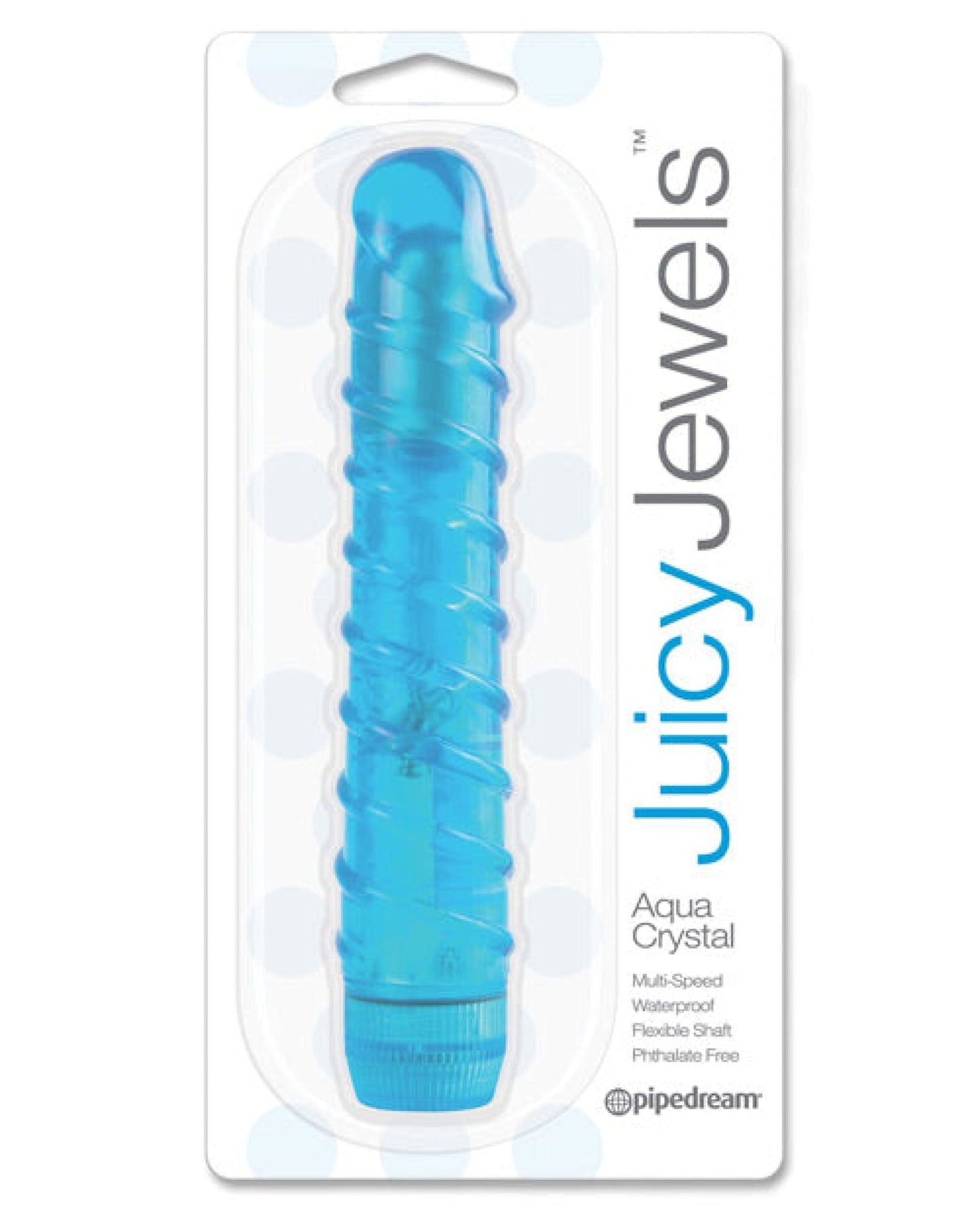 Doll Authority Vibrators Juicy Jewels Aqua Crystal Vibrator - Blue