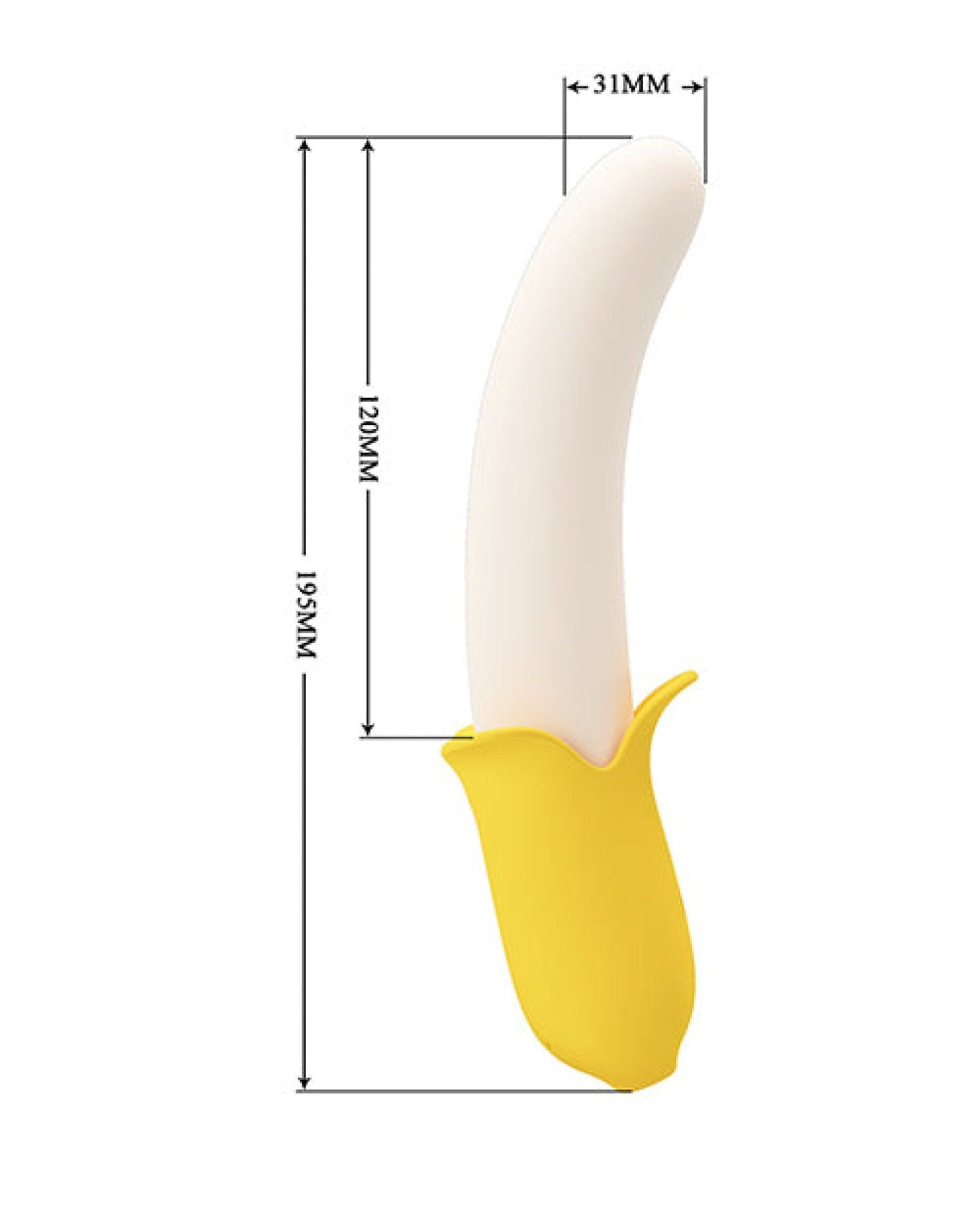 Doll Authority Vibrators Pretty Love Banana Geek Thrusting Vibrator - Yellow